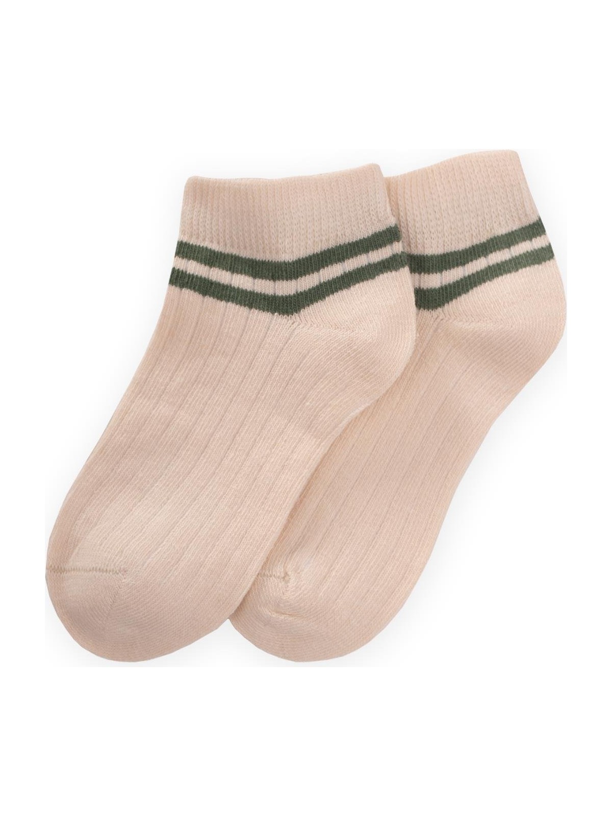 Cigit Zemin Ham Bilekleri Çizgili Çocuk Patik 5-12 Yaş Haki Yeşil