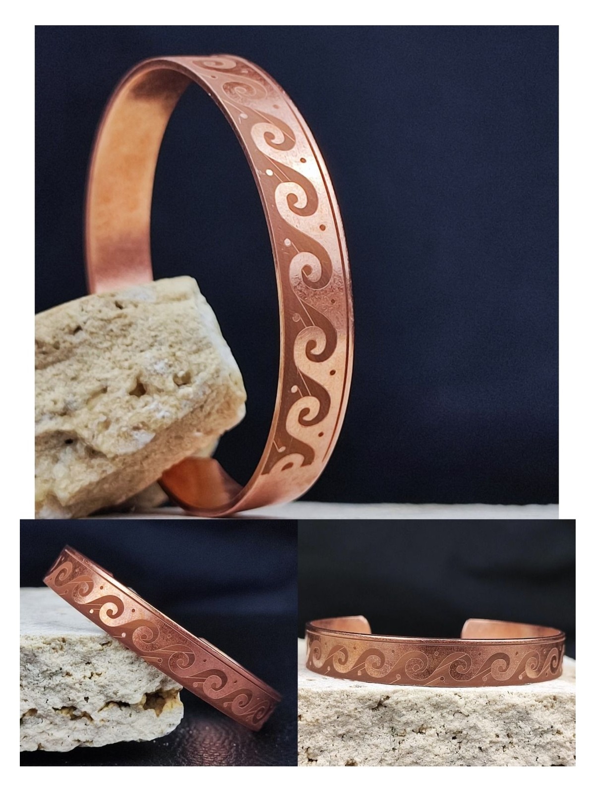 Satürn Silver Kuyumculuk Saf Bakır Bileklik Kişiye Özel Motifli Desenli Bakır Bilezik Bileklik Unisex