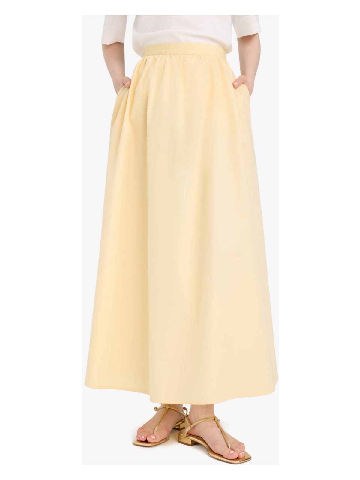 DeFacto A Kesim Basic Düz Poplin Maxi Tesettür Etek E4369AX25SP - Görsel 4