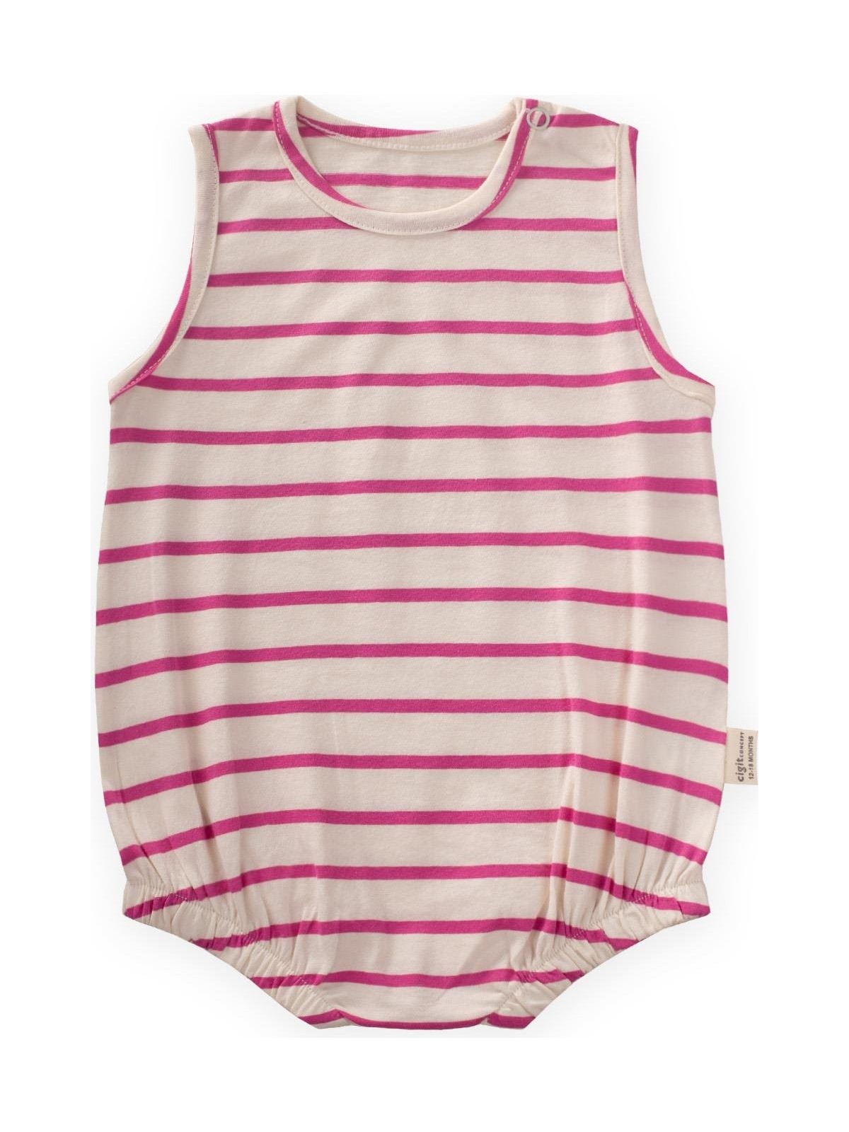 Cigit Çizgili Zıbın 0-3 Yaş Fuşya Çizgili