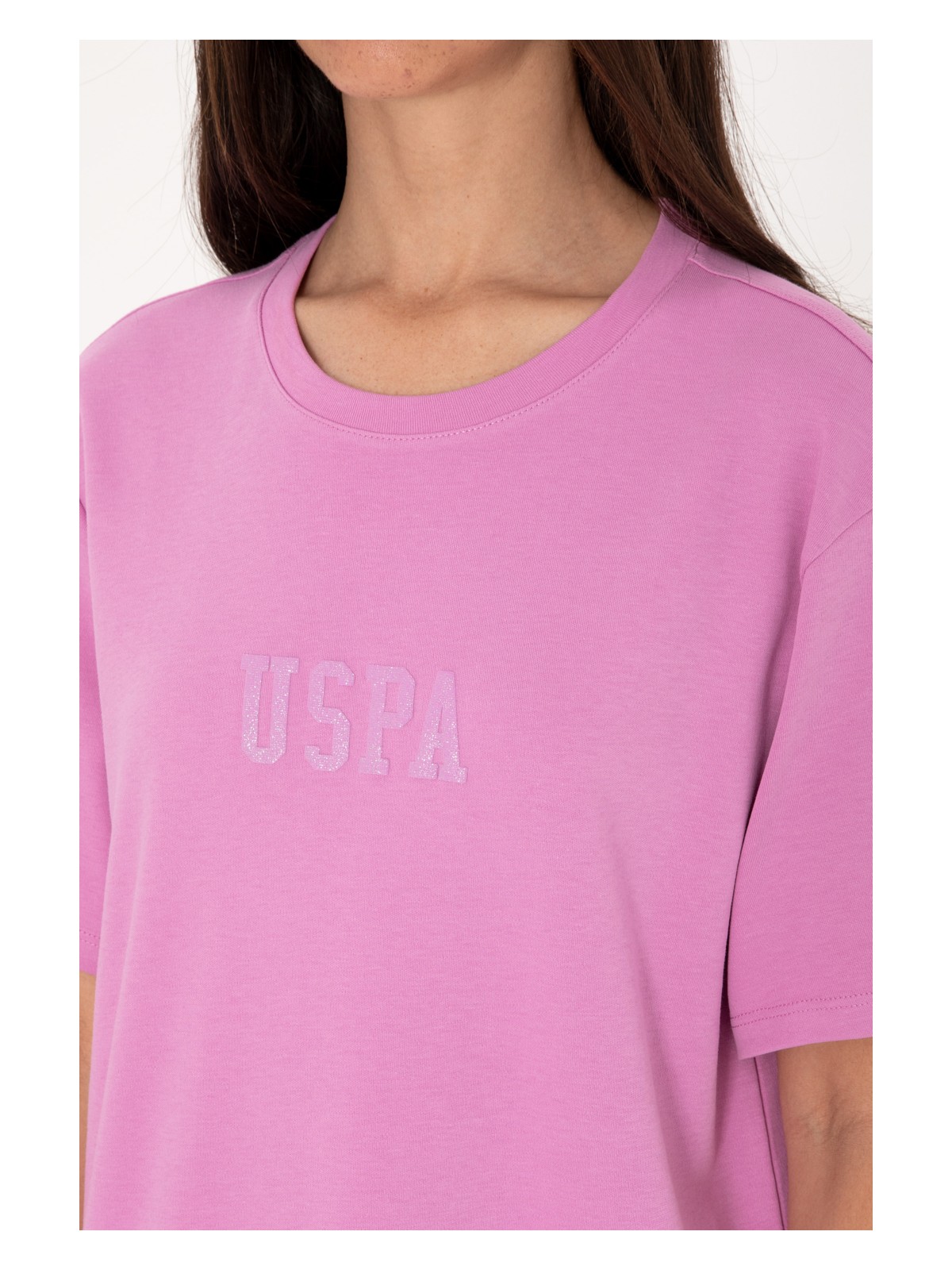 U.S. Polo Assn. Kadın Fuşya Bisiklet Yaka Mini Boy Örme Elbise 50306431-VR023 - Görsel 6
