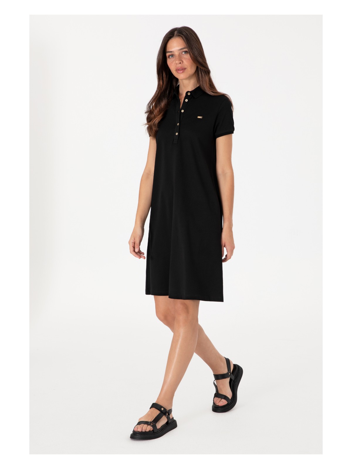 U.S. Polo Assn. Kadın Açık Mavi Polo Yaka Mini Boy Örme Elbise 50305853-VR003 - Görsel 7