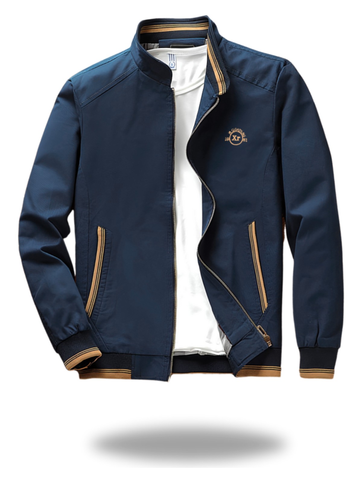 Ixir Nakış Armalı Mevsimlik Erkek Mont & Ceket Krem - Görsel 3