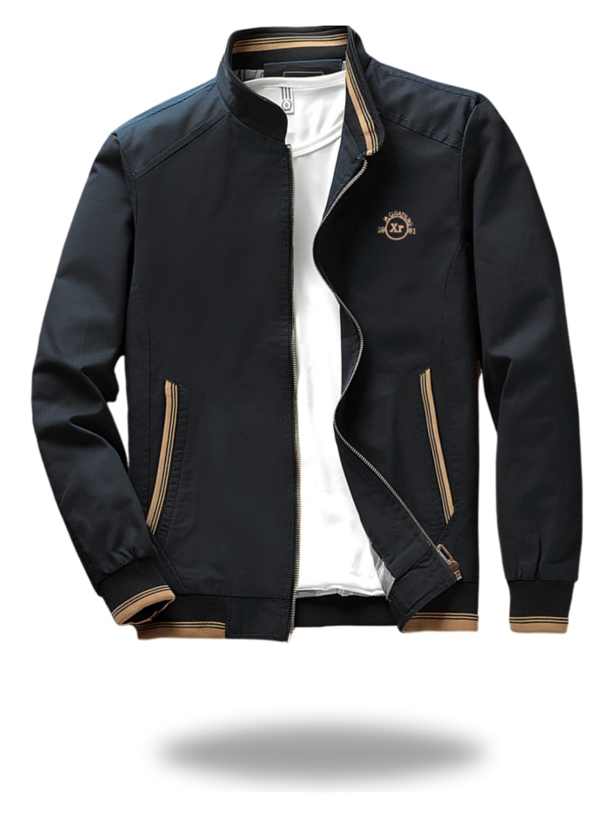 Ixir Nakış Armalı Mevsimlik Erkek Mont & Ceket Krem - Görsel 4