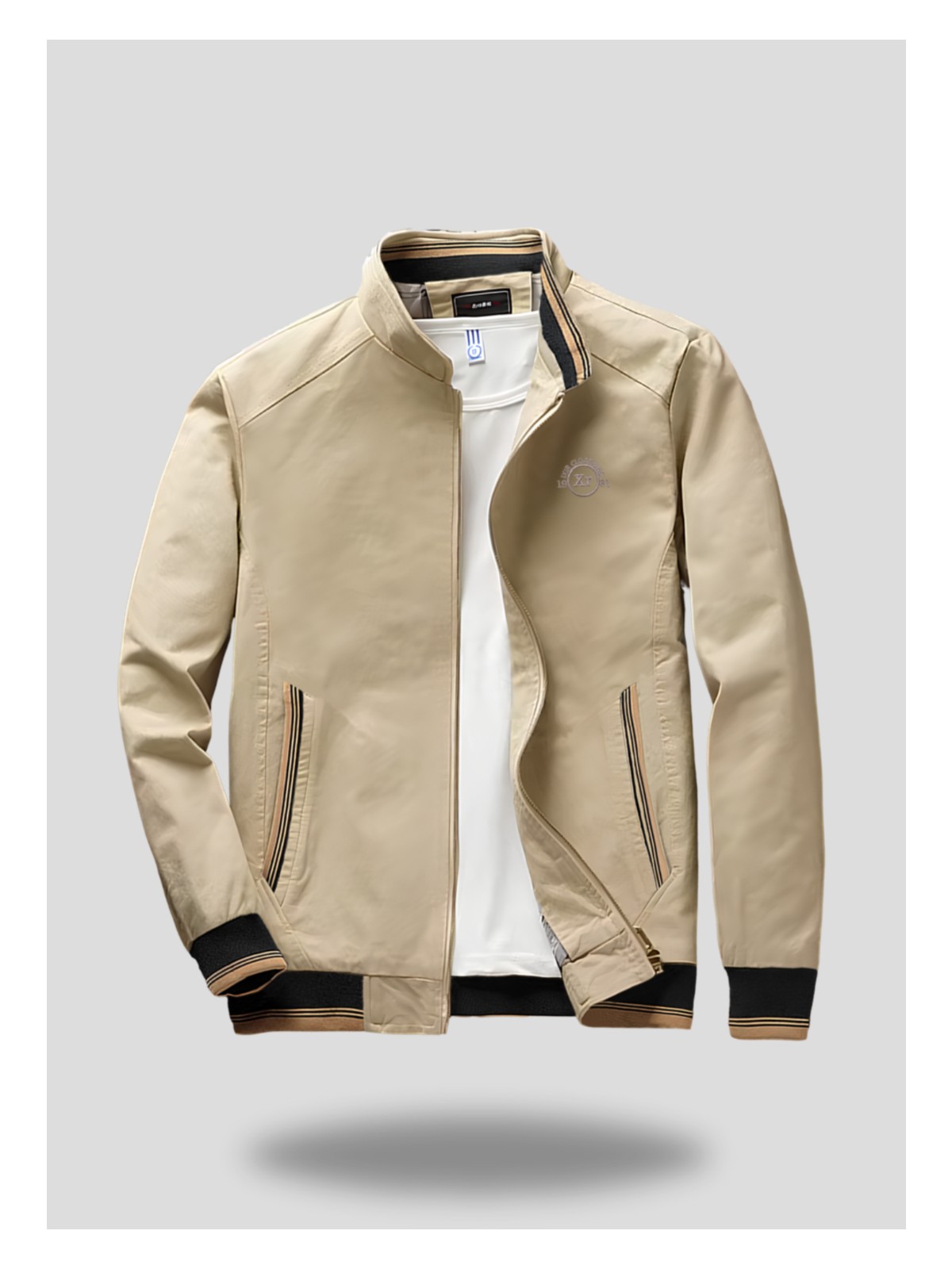 Ixir Nakış Armalı Mevsimlik Erkek Mont & Ceket Krem