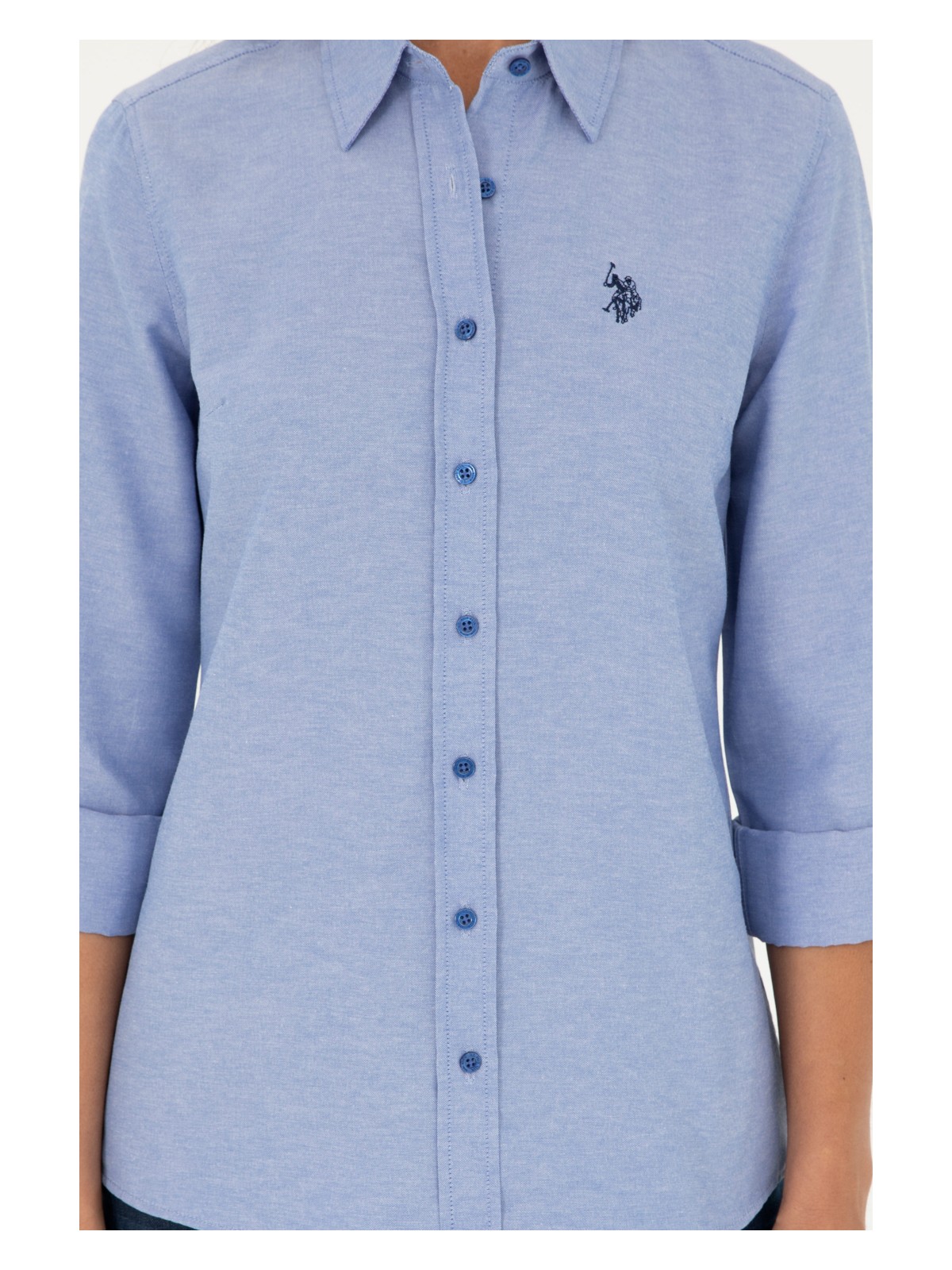 U.S. Polo Assn. Kadın Siyah Gömlek Basic 50288851-VR046 - Görsel 3