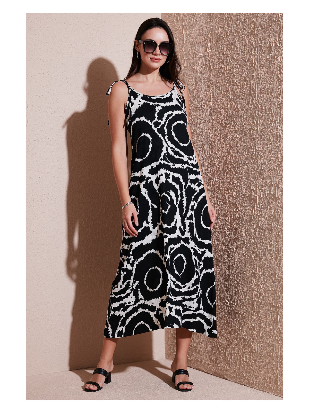 Lela Regular Fit Ip Askılı Uzun Elbise Bayan Elbise 5865732