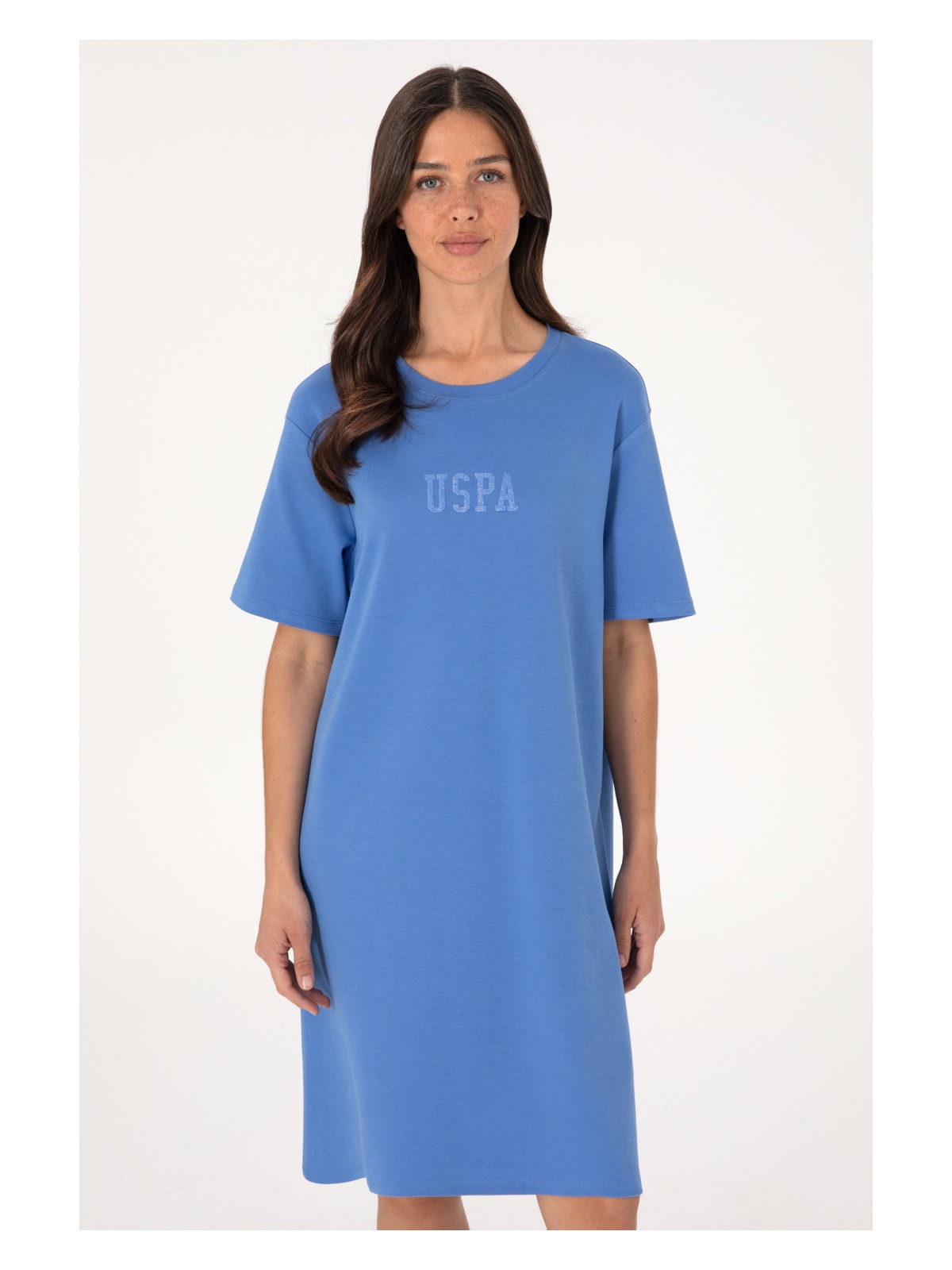 U.S. Polo Assn. Kadın İndigo Bisiklet Yaka Mini Boy Örme Elbise 50306431-VR028 - Görsel 2
