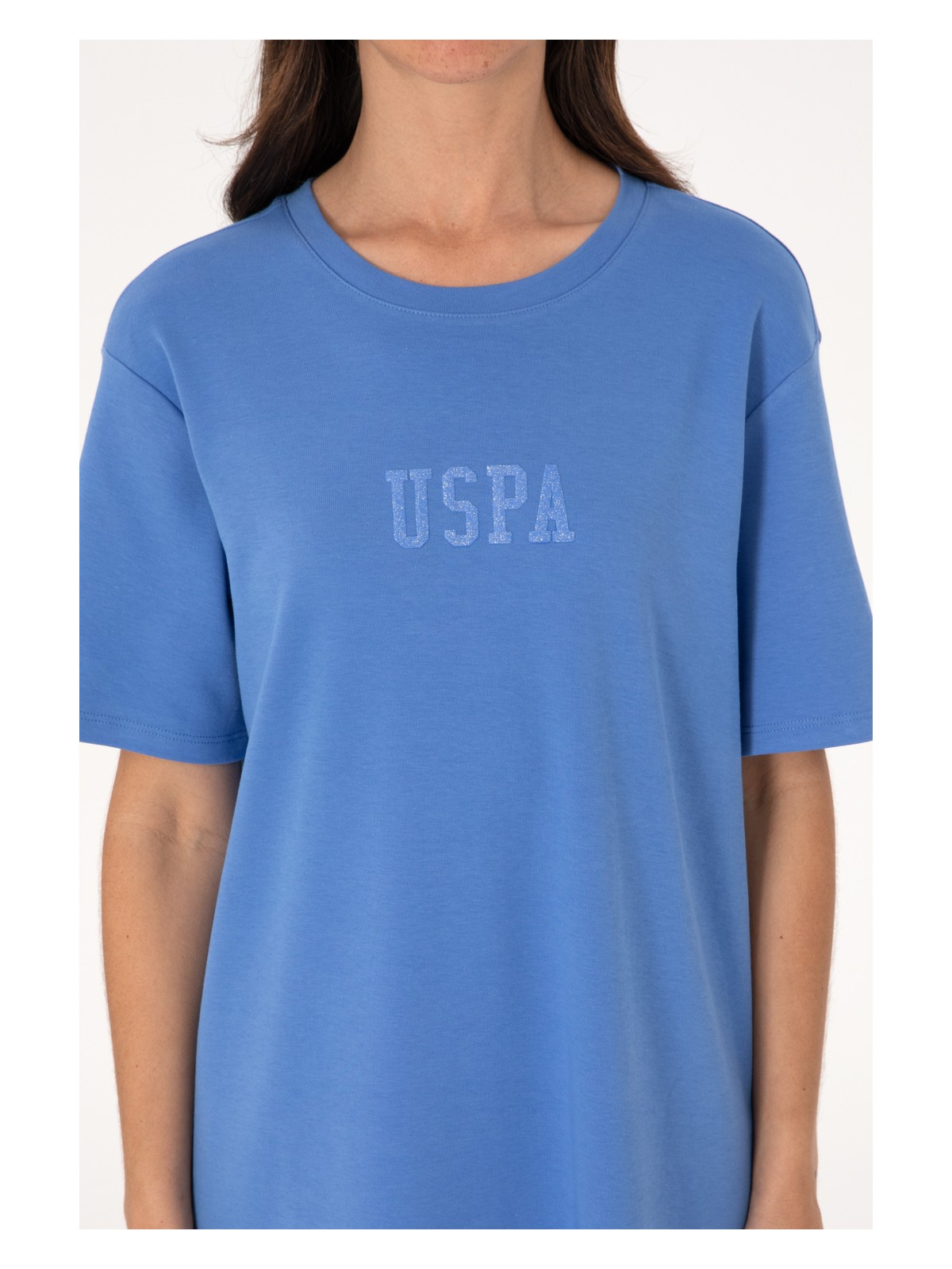 U.S. Polo Assn. Kadın İndigo Bisiklet Yaka Mini Boy Örme Elbise 50306431-VR028 - Görsel 5