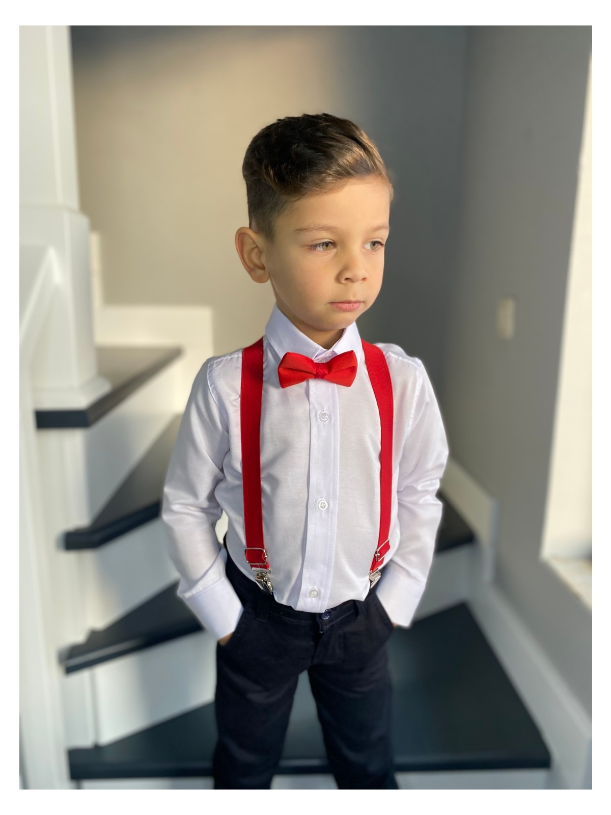 Entel Erkek Çocuk Pantolon Askısı ve Papyon 1-12 Yaş Uyumlu