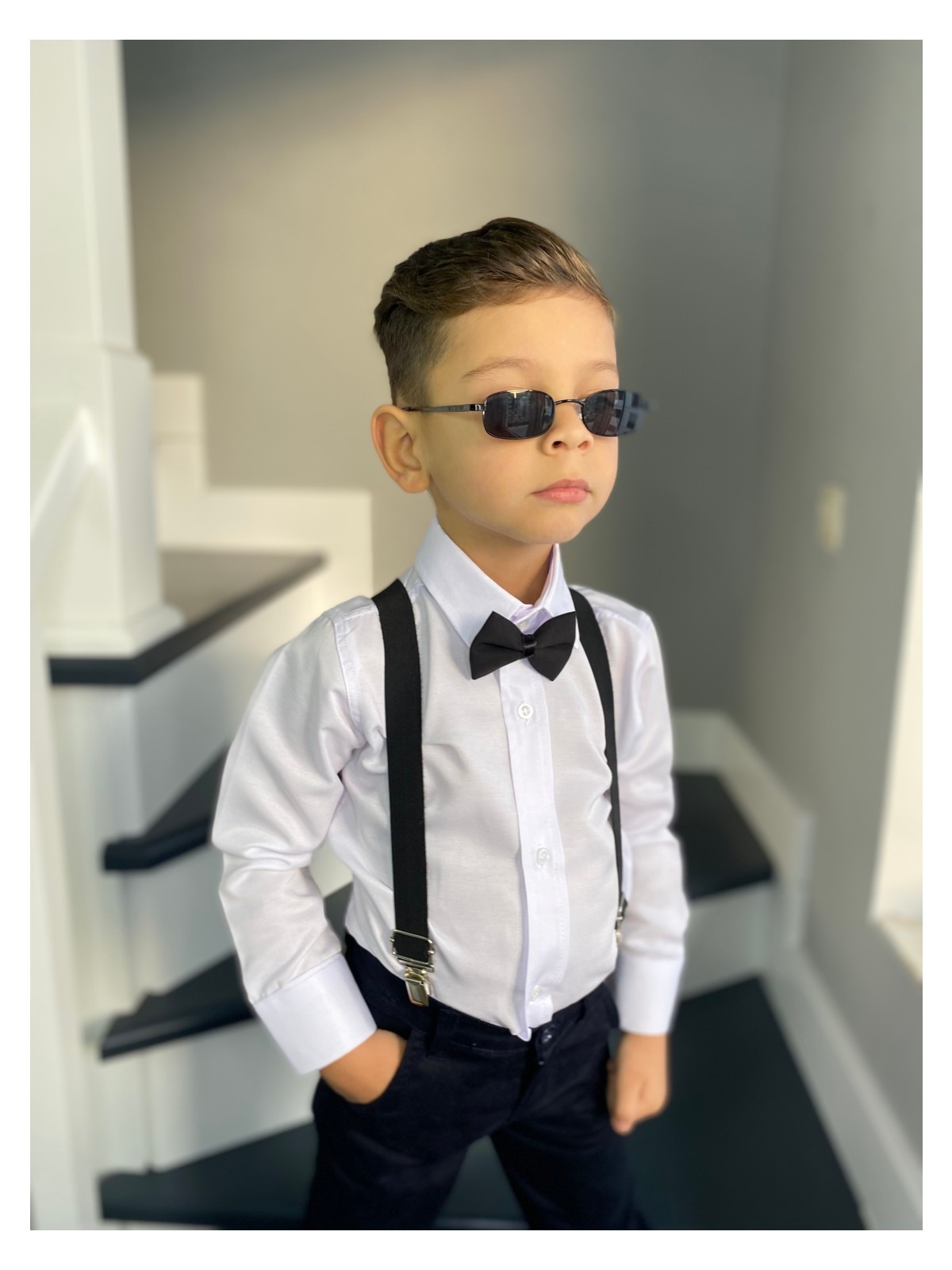 Entel Erkek Çocuk Pantolon Askısı ve Papyon 1-12 Yaş Uyumlu