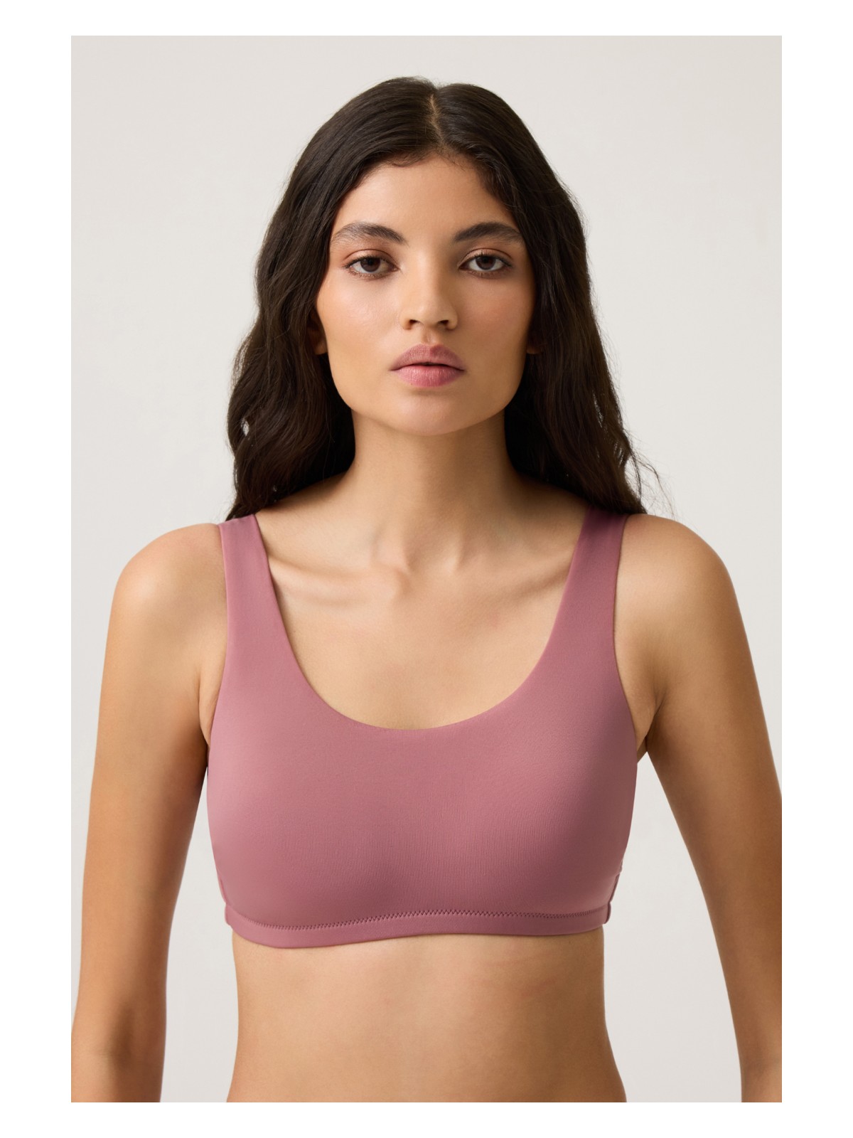 Los Ojos Siyah-Beyaz Çizgili Kare Yaka Spor Bikini Üstü Sporty Top - Görsel 4