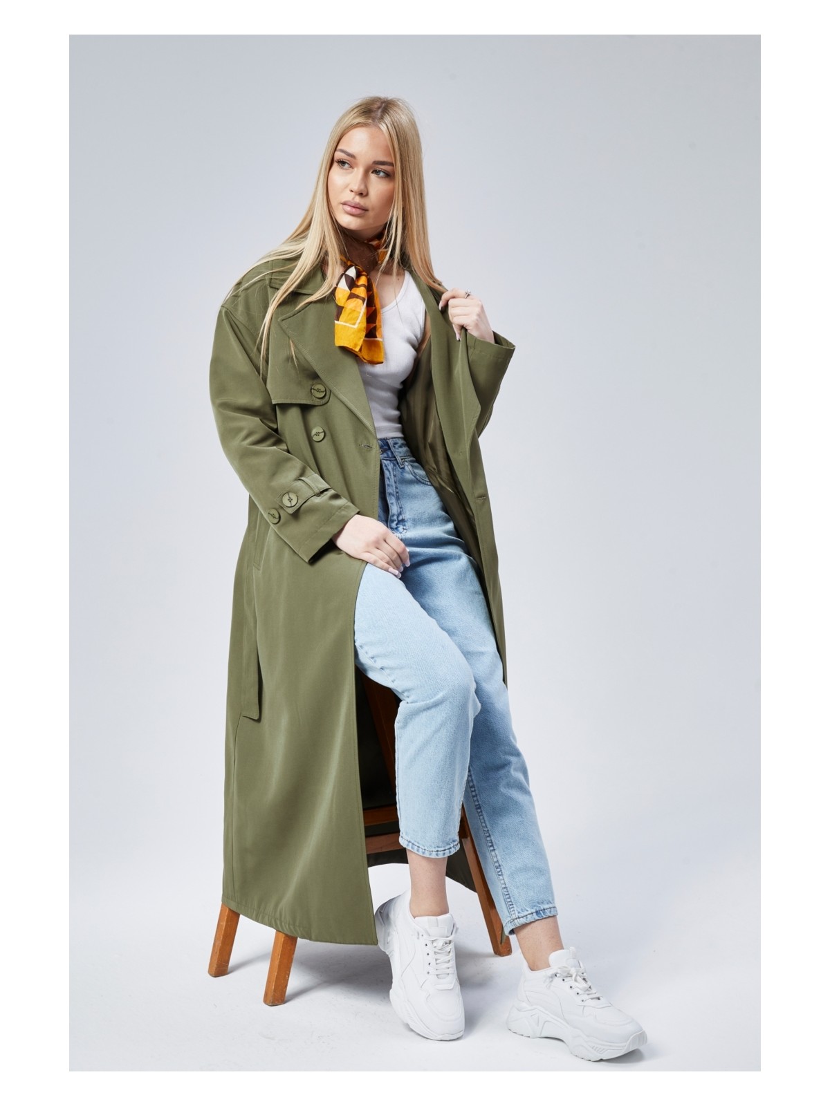 Bolivente Oversize Rüzgarlık Detaylı Trençkot - Görsel 6