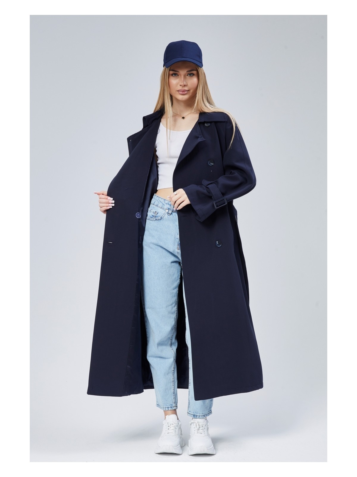 Bolivente Kadın Oversize Kuşaklı Trençkot