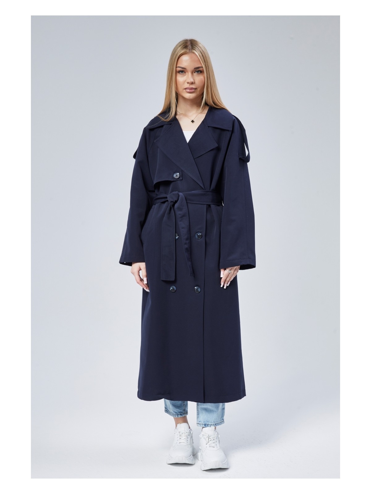 Bolivente Acı Kahve Oversize Astarlı Uzun Trençkot - Görsel 7