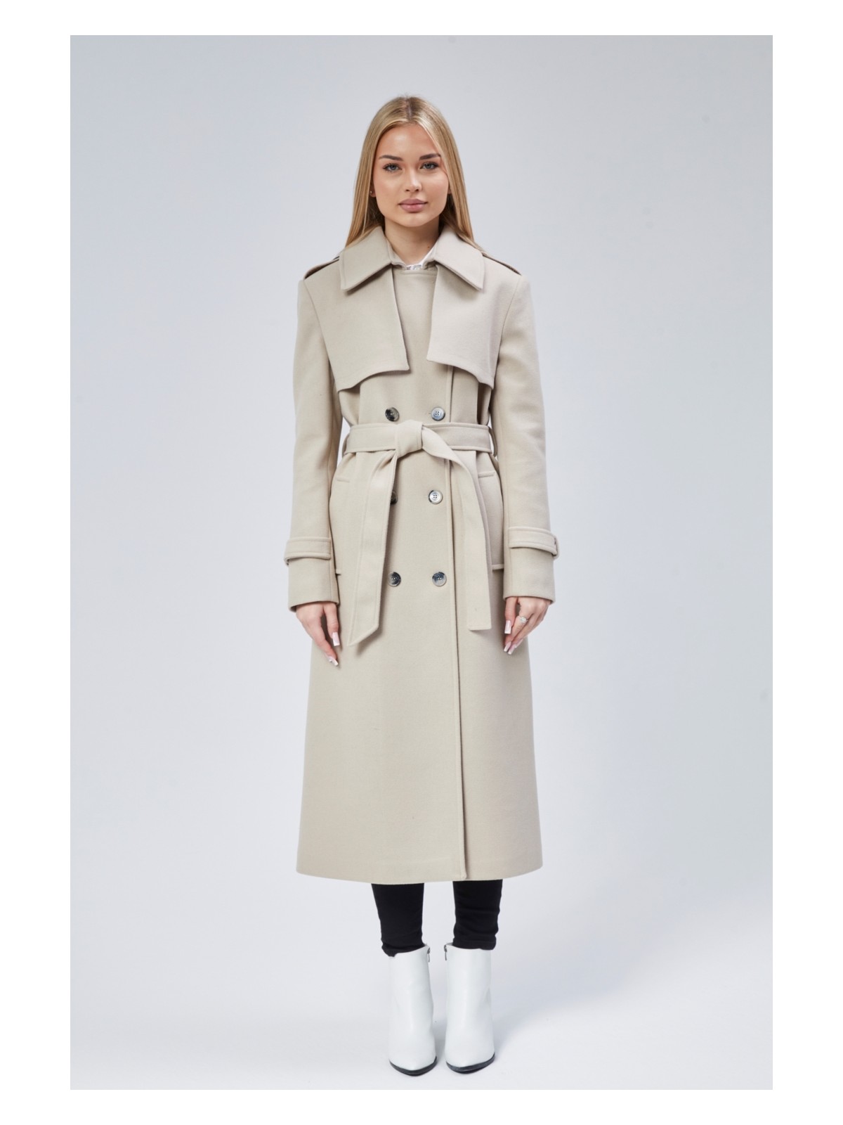 Bolivente Kadın Regular Rüzgarlık Detaylı Kaşe Kaban