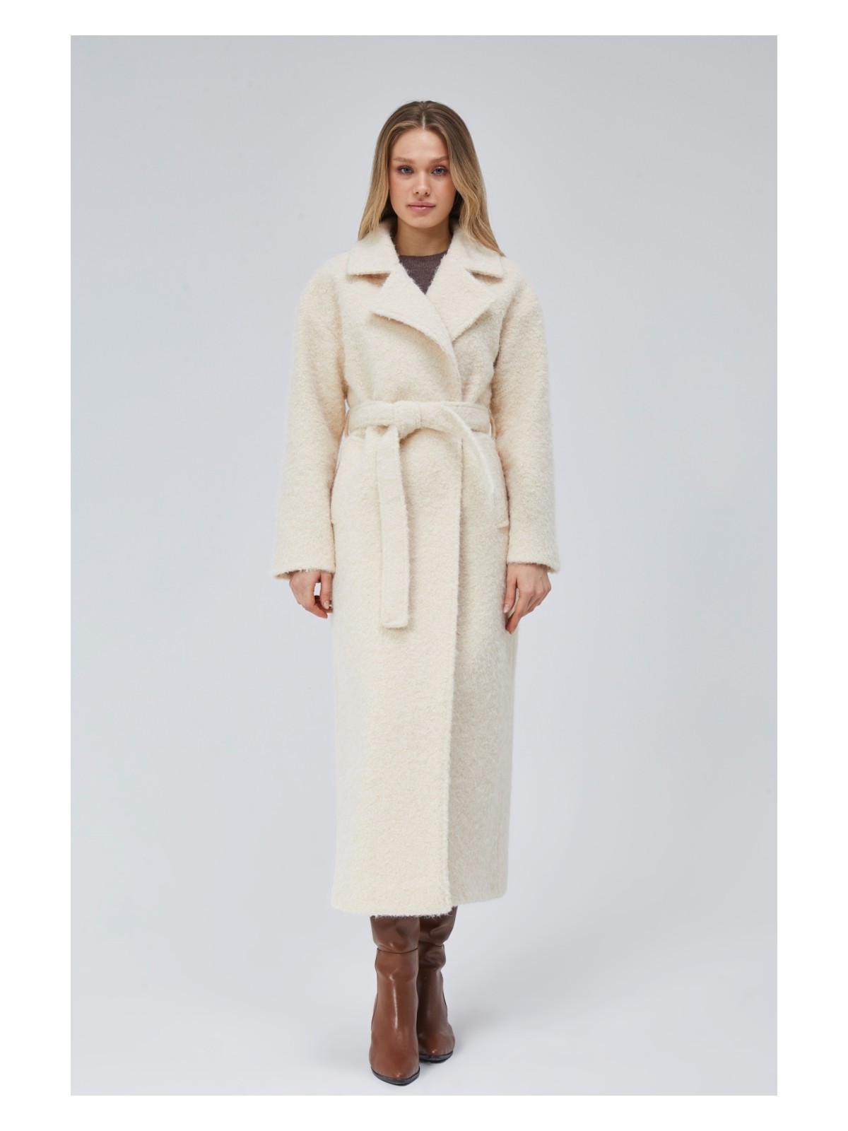 Bolivente Antrasit Buklet Kaşe Oversize Kaban - Görsel 5