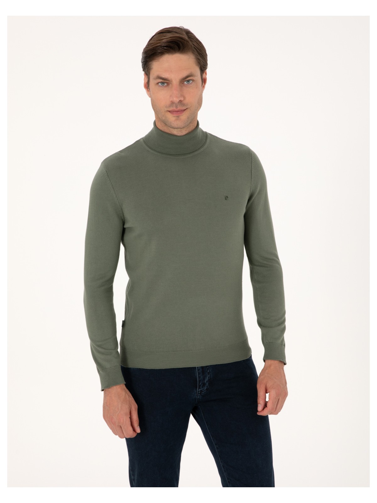 Pierre Cardin Erkek Vişne Slim Fit Balıkçı Yaka Basic Triko Kazak 50314202-VR223 - Görsel 4