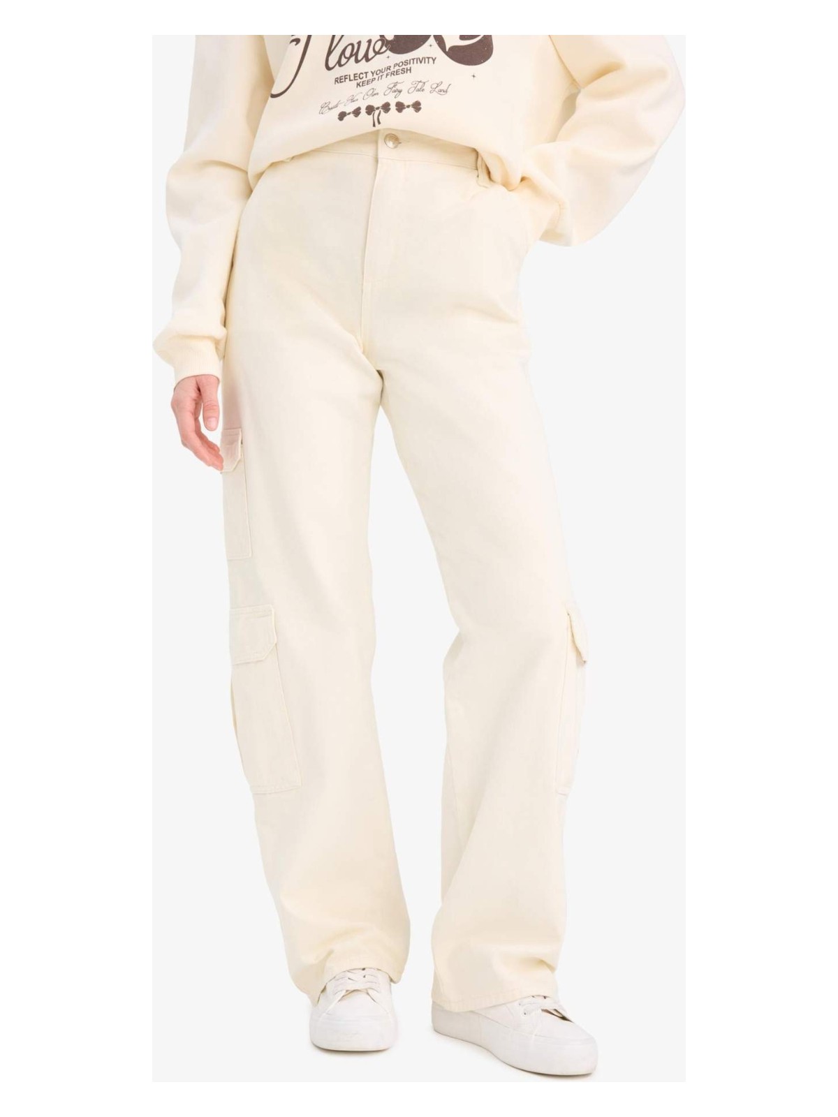 DeFacto Straight Fit Gabardin Pantolon Kargo Cepli Normal Bel Düz Paça D3762AX24AU