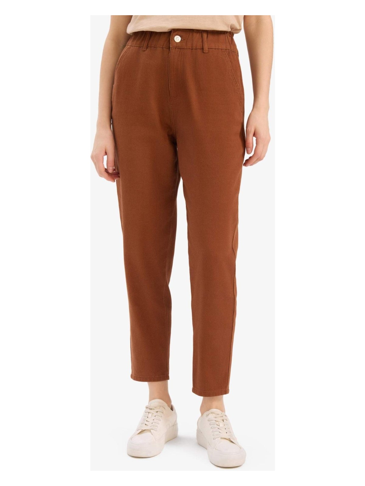 DeFacto %100 Pamuk Paperbag Gabardin Kumaş Pantolon S2790AZ25SP - Görsel 6