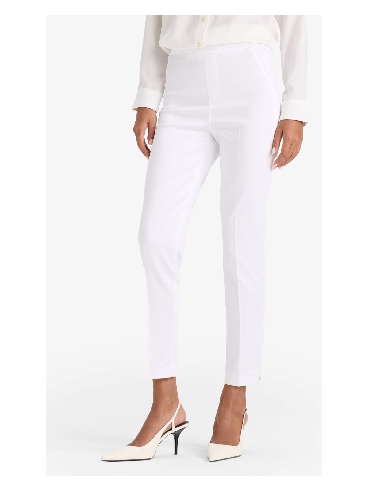 DeFacto Sigaret Saten Kumaş Pantolon Normal Bel Basic Düz Beli Lastikli Düz Paça J8743AZ25SM - Görsel 4