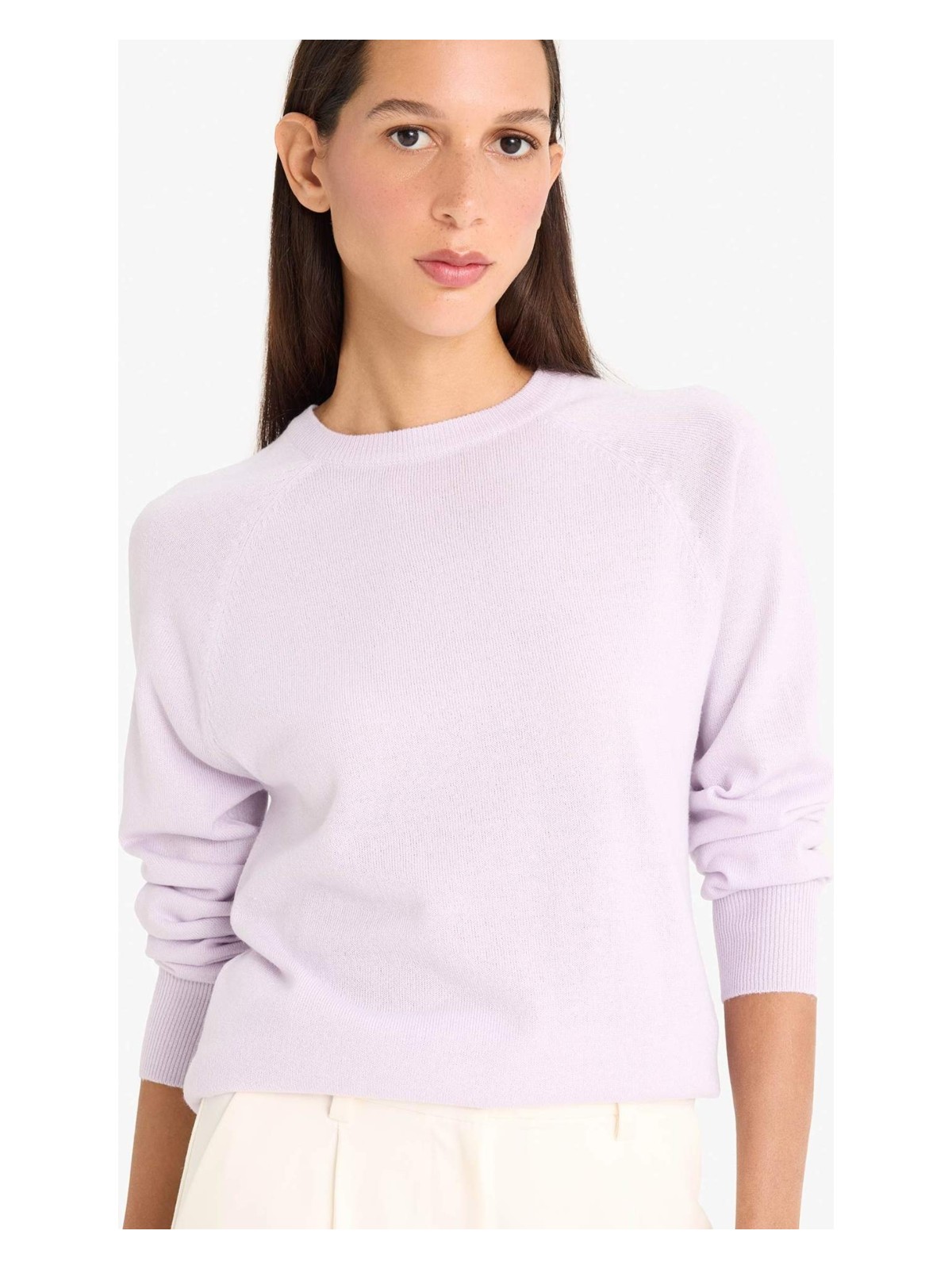 DeFacto Relax Fit Bisiklet Yaka Basic Düz Triko Kazak I6913AZ25WN