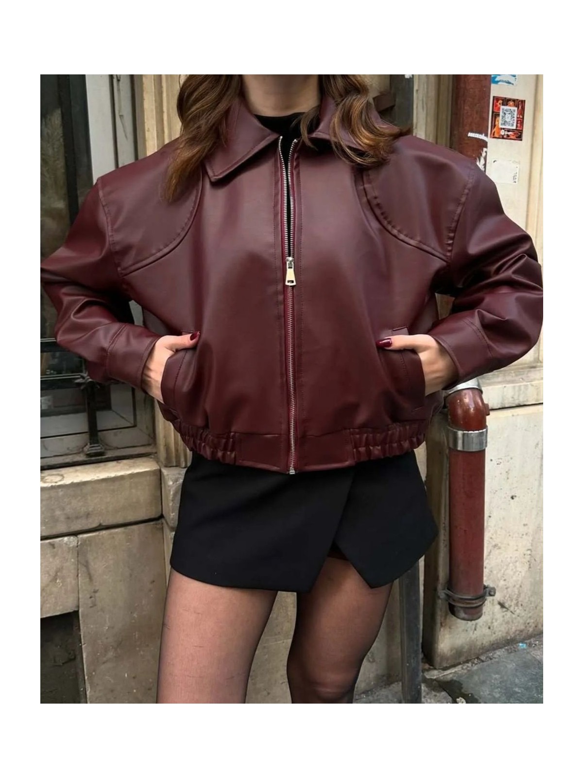 Moda Armanc Kadın Deri Bomber Ceket