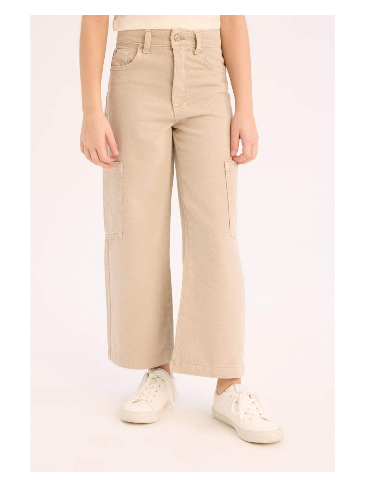 DeFacto Wide Leg Kargo Geniş Paça Jean Pantolon Kız Çocuk C0451A825SM