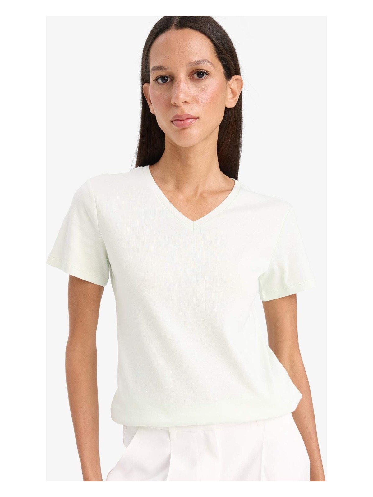 DeFacto %100 Pamuk Slim Fit Basic Ribana Tişört I1080AZ25SP