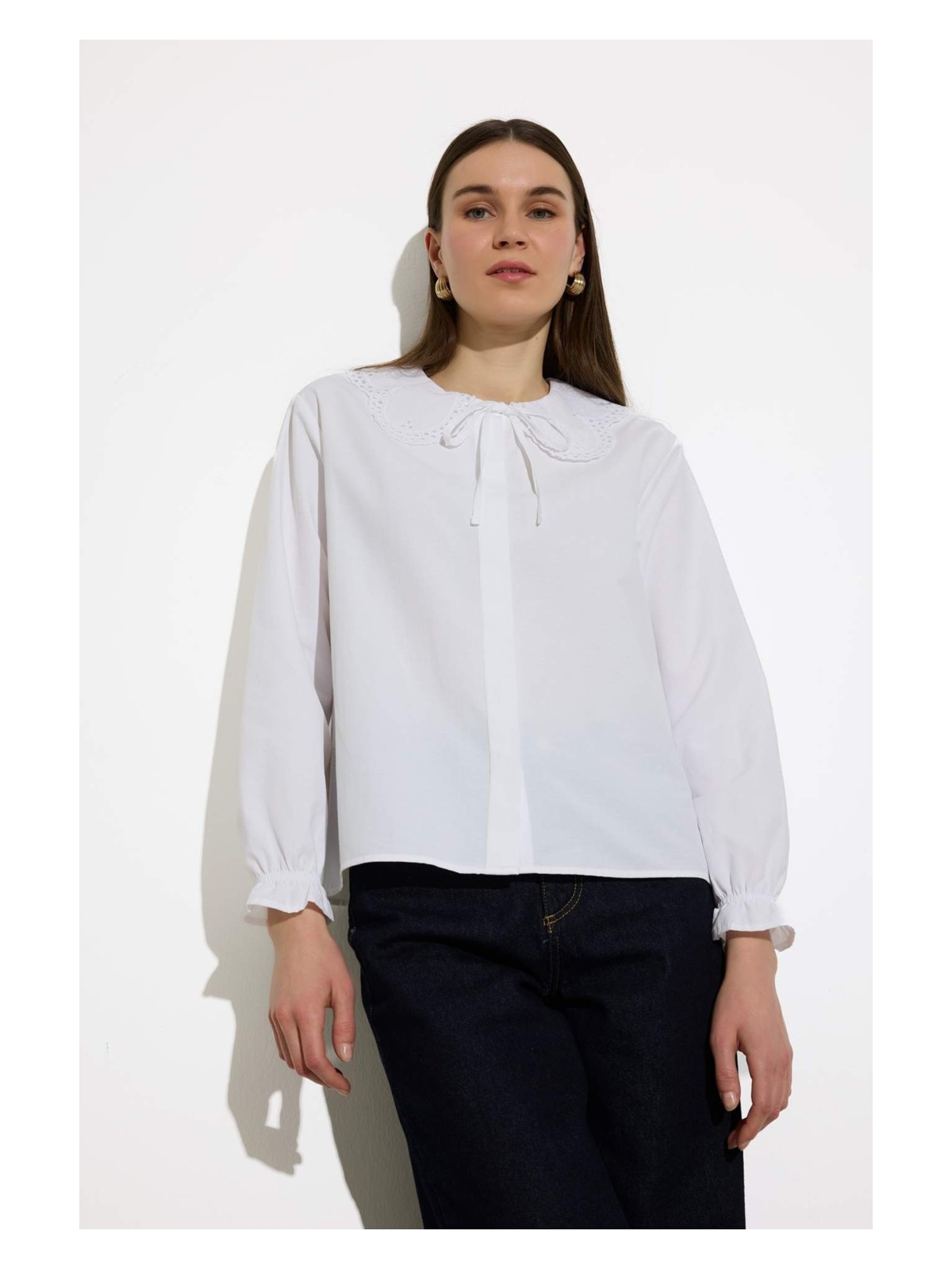 DeFacto Regular Fit Poplin Uzun Kollu Gömlek Tunik E4355AX25SP