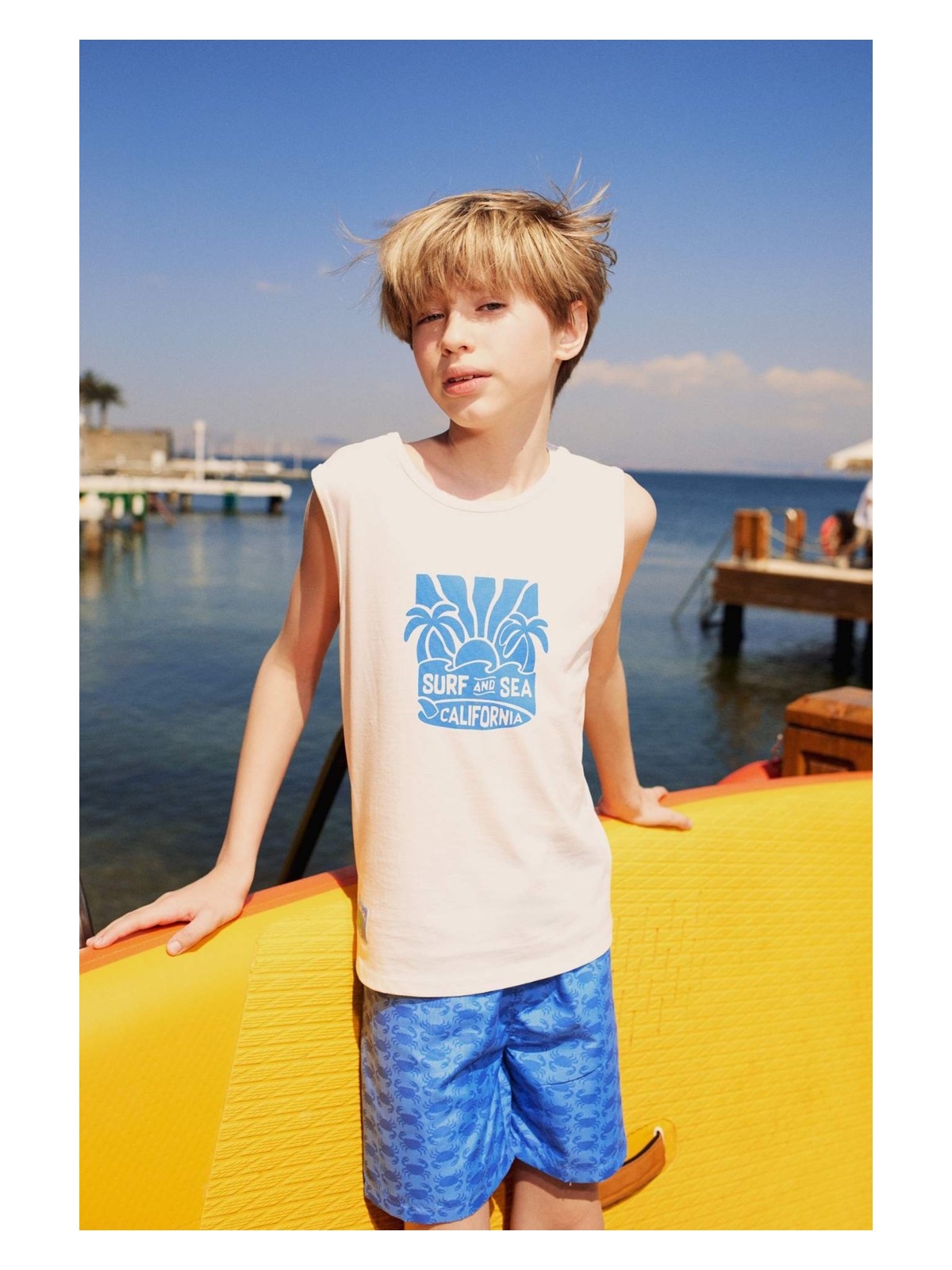 DeFacto 2'li Takım Baskılı Atlet Deniz Şortu Erkek Çocuk E7587A825HS