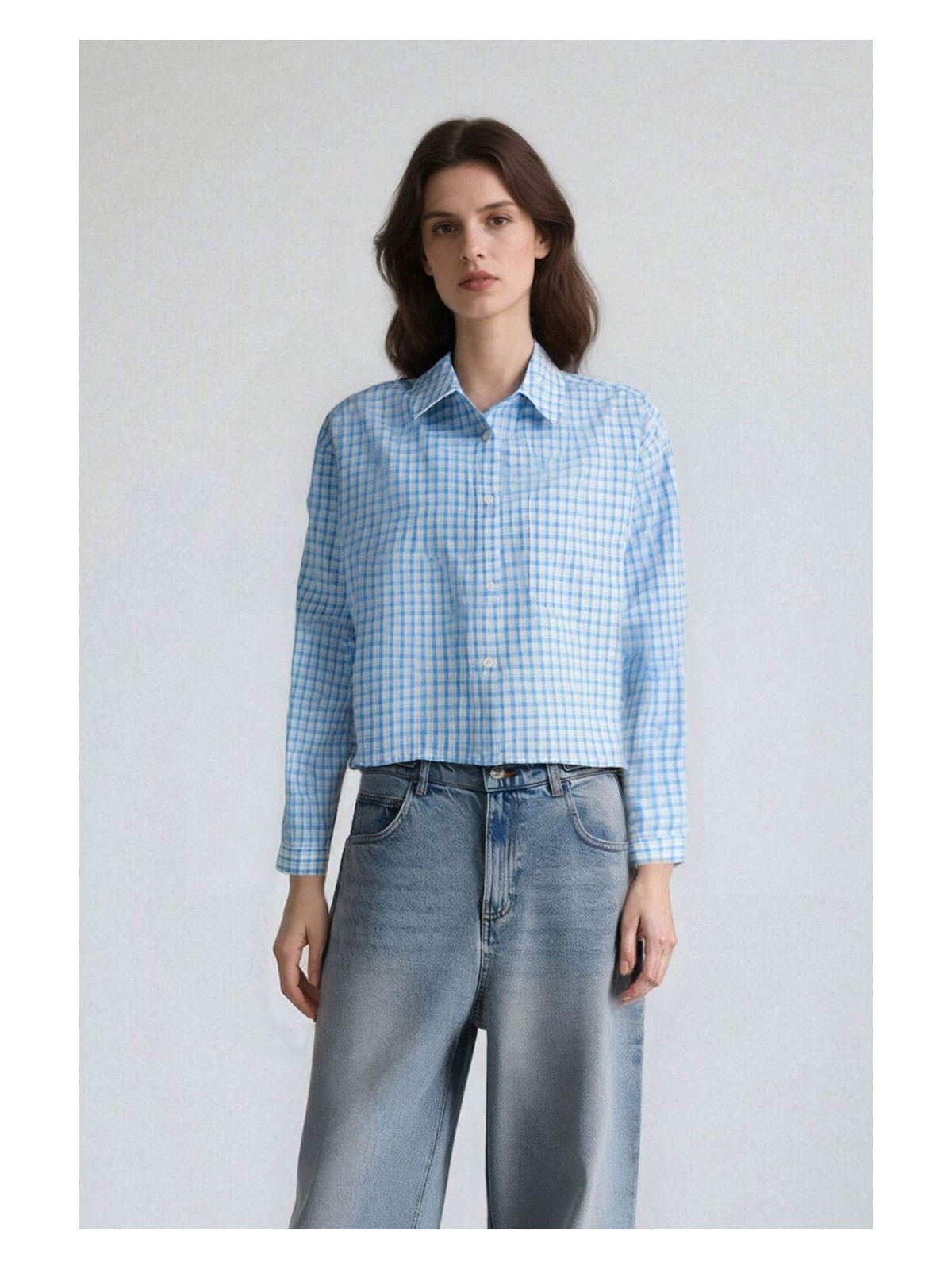 DeFacto Oversize Geniş Kalıp Pötikareli Uzun Kollu Gömlek E6934AX25SP - Görsel 4