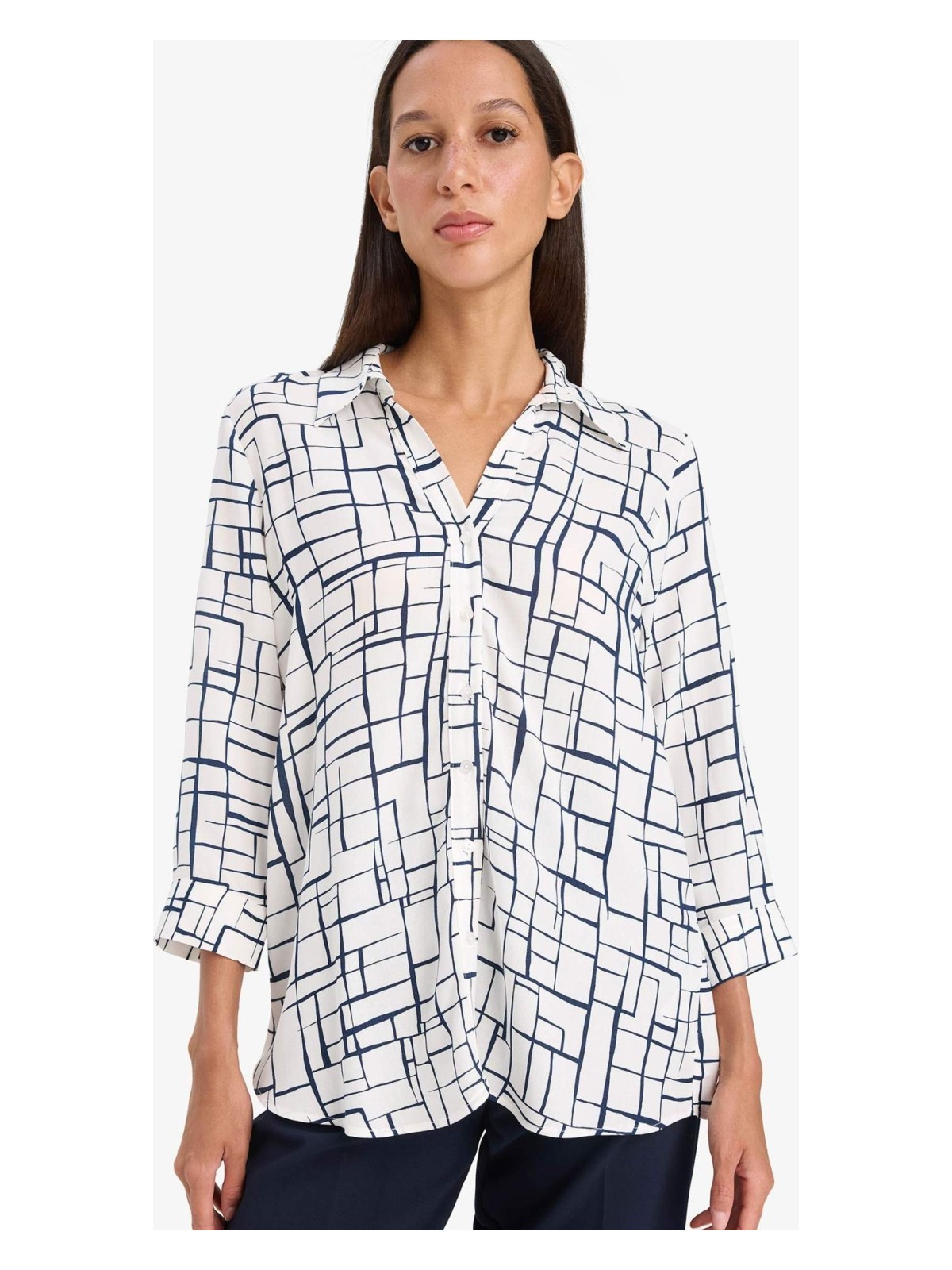 DeFacto Regular Fit Kareli Uzun Kollu Gömlek K6402AZ25SP - Görsel 3