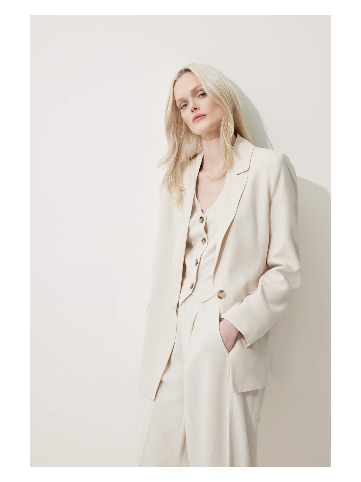 DeFacto Oversize Keten Karışımlı Blazer Ceket Z2536AZ25SP - Görsel 5