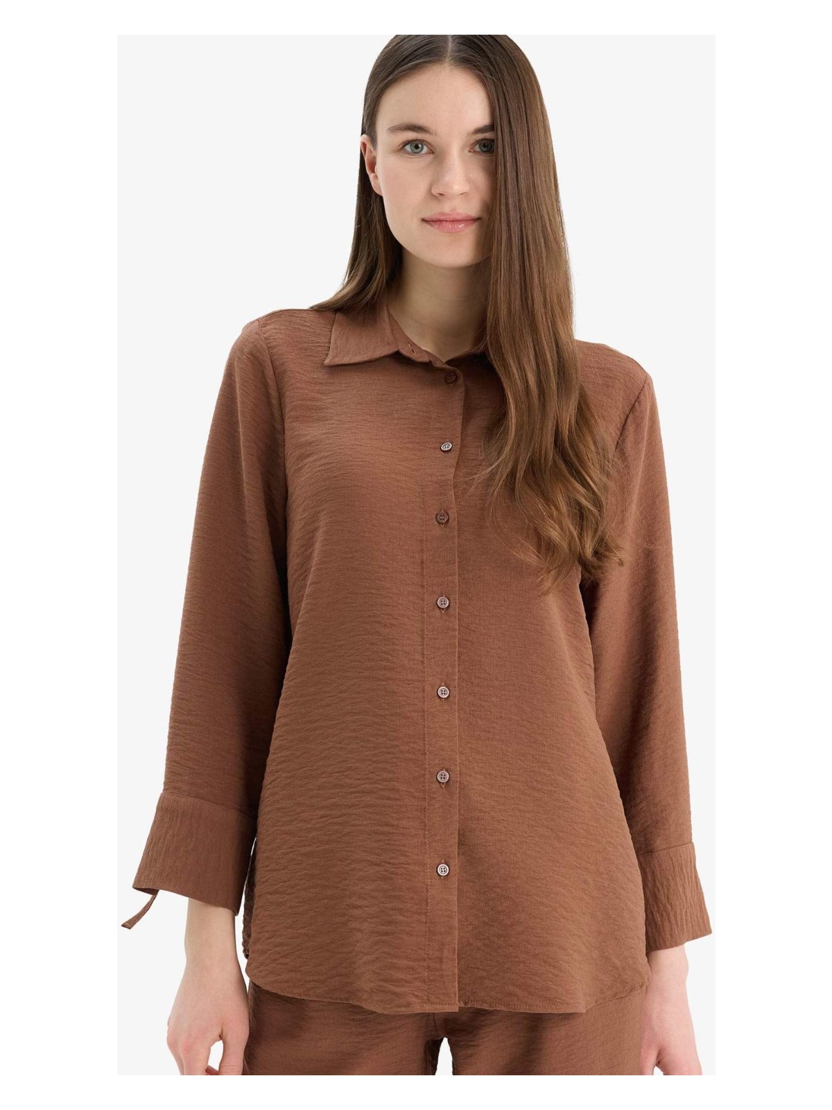 DeFacto Regular Fit Basic Düz Uzun Kollu Gömlek C3819AX25SP - Görsel 4