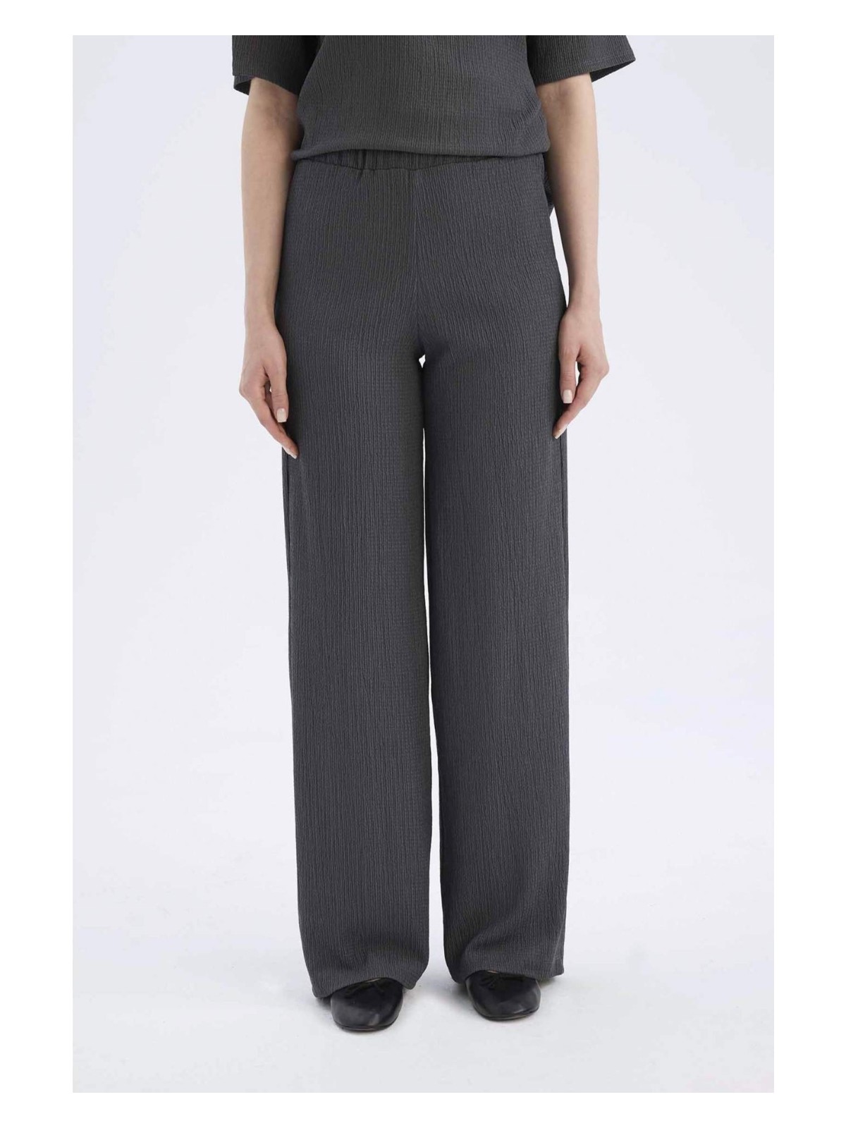 DeFacto Bürümcük Pantolon Wide Leg Geniş Bol Paça Beli Lastikli C0200AX25SP - Görsel 3