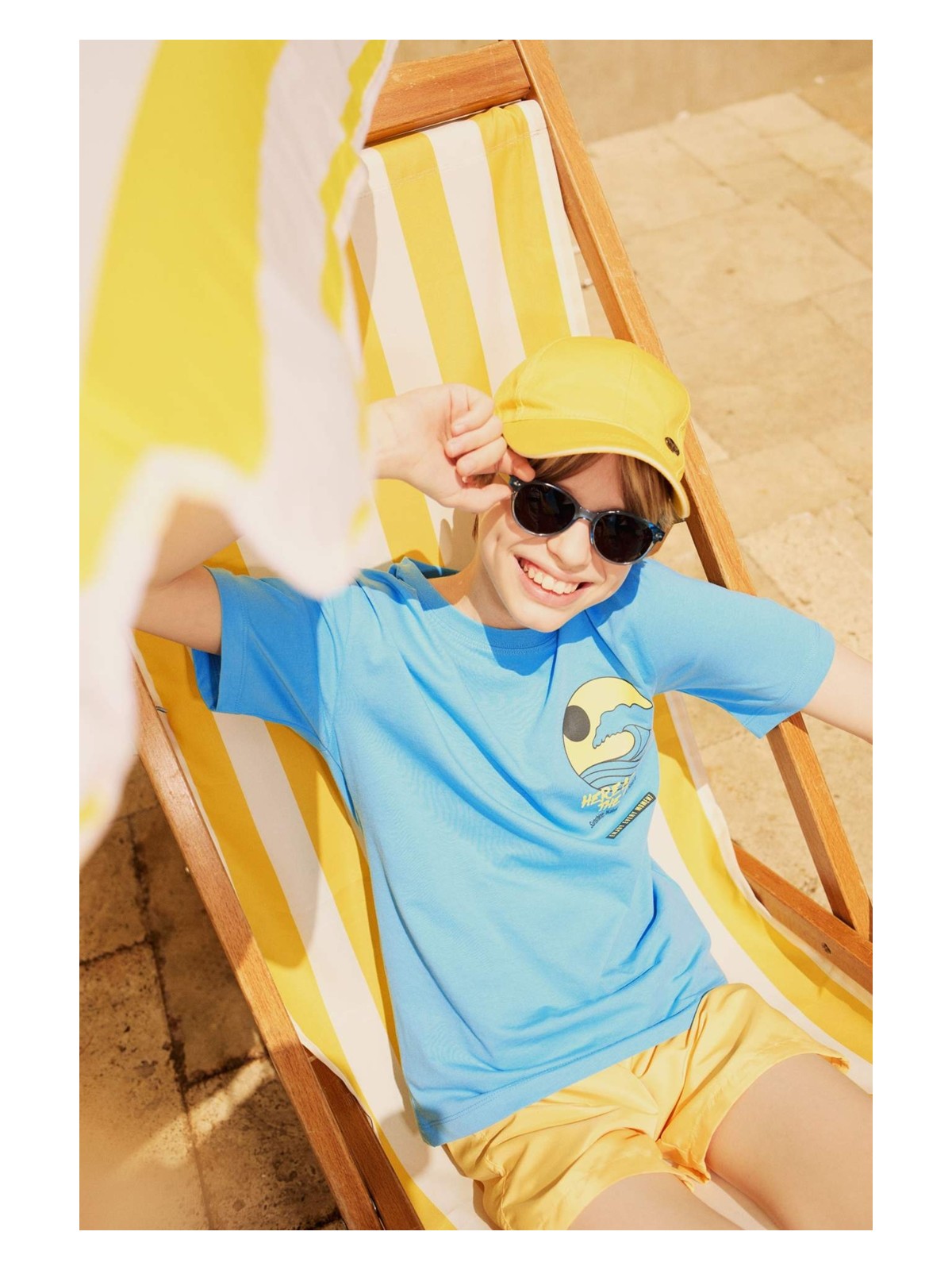 DeFacto Bisiklet Yaka Baskılı Kısa Kollu Tişört Erkek Çocuk E0166A825SM