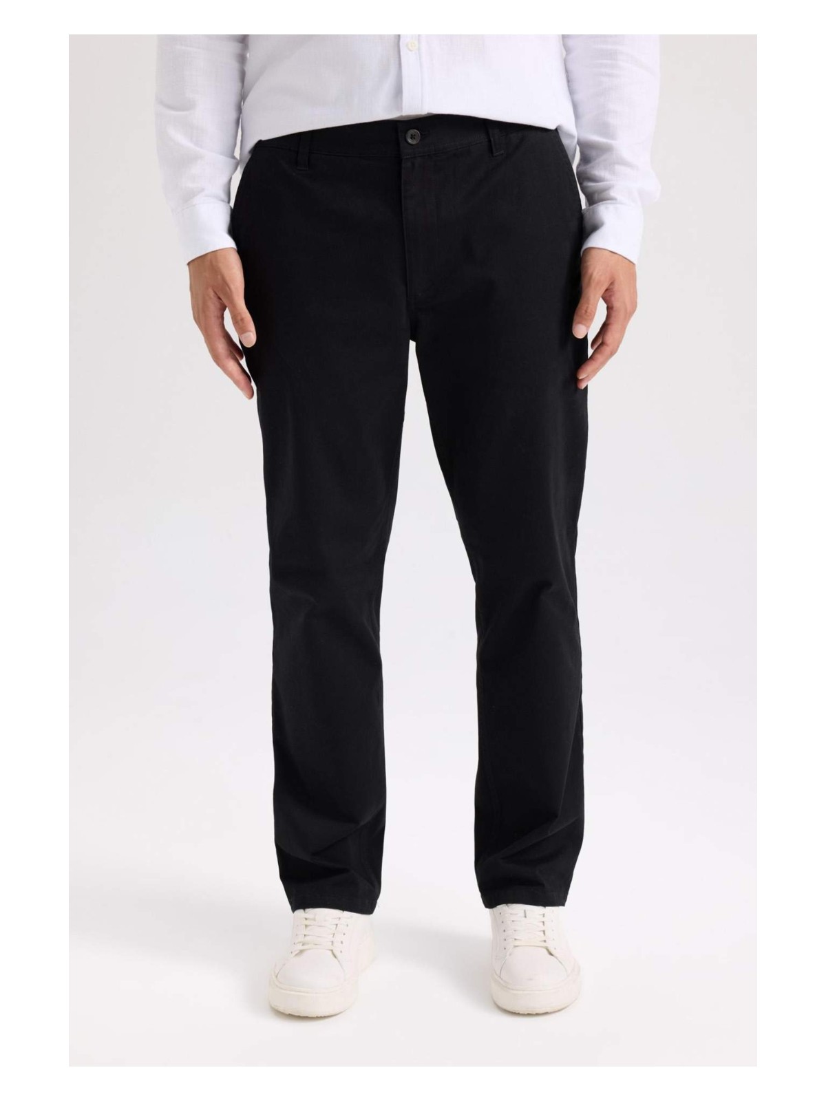 DeFacto Regular Fit Normal Kesim Yazlık Düz Paça Chino Kanvas Pantolon D7349AX25SP - Görsel 3