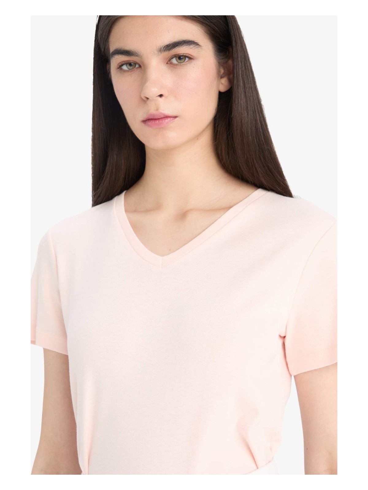 DeFacto %100 Pamuk Slim Fit Basic Ribana Tişört I1080AZ25SP - Görsel 3