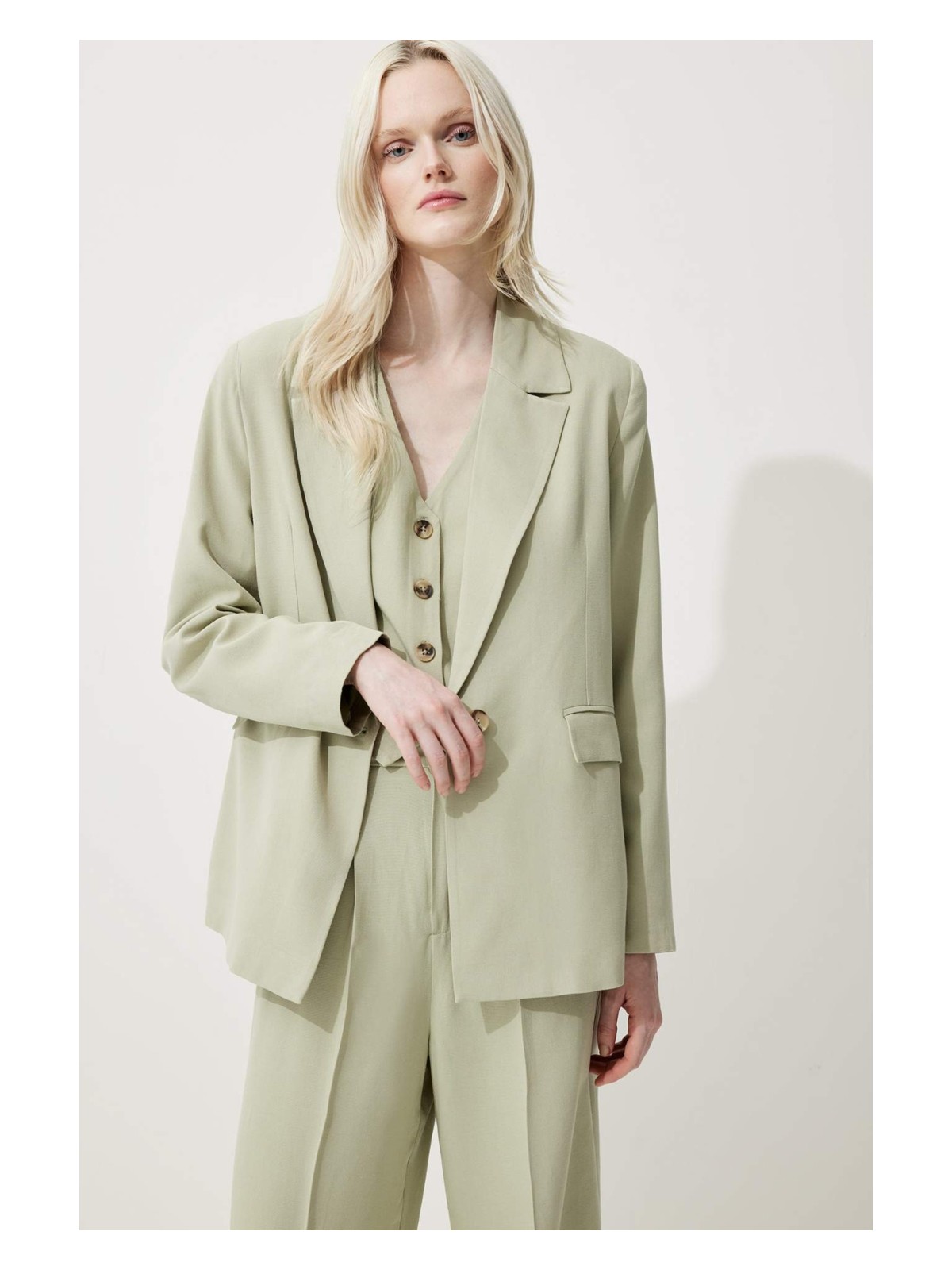 DeFacto Oversize Keten Karışımlı Blazer Ceket Z2536AZ25SP