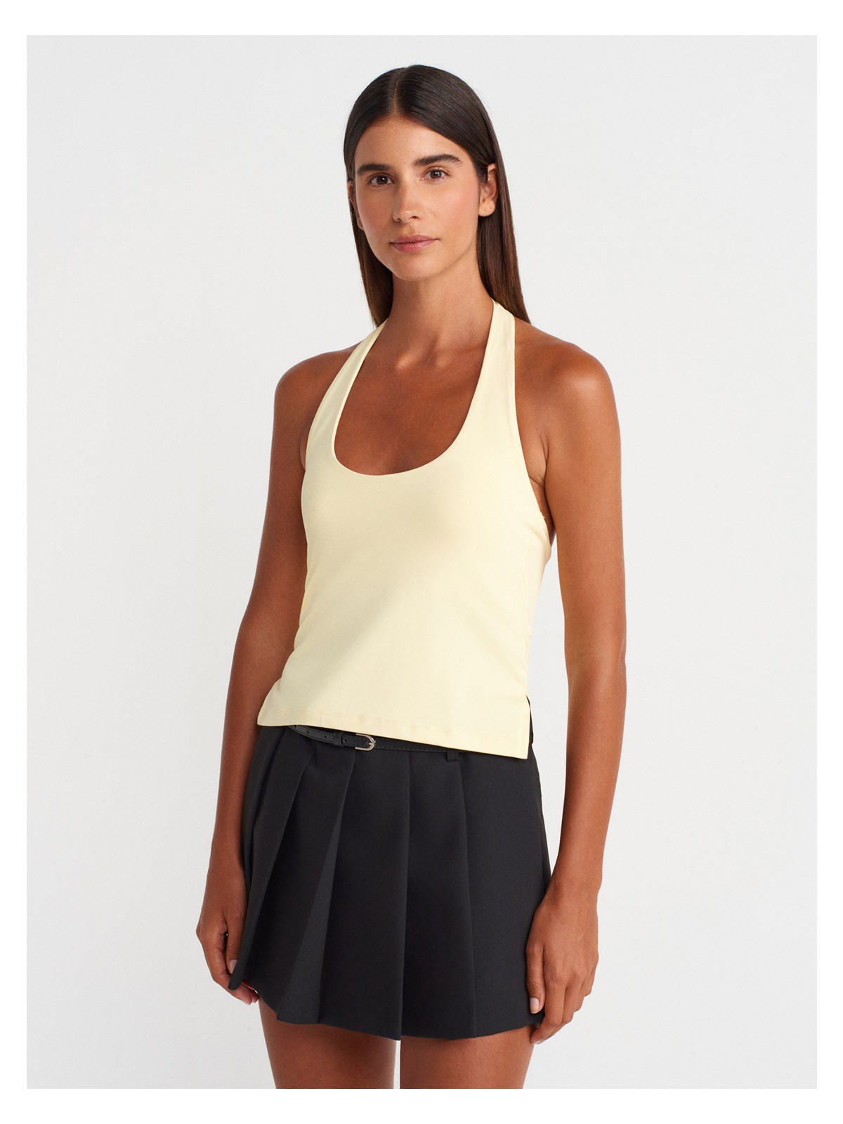 Dilvin 31753 Halter Yaka Top-Bordo - Görsel 9