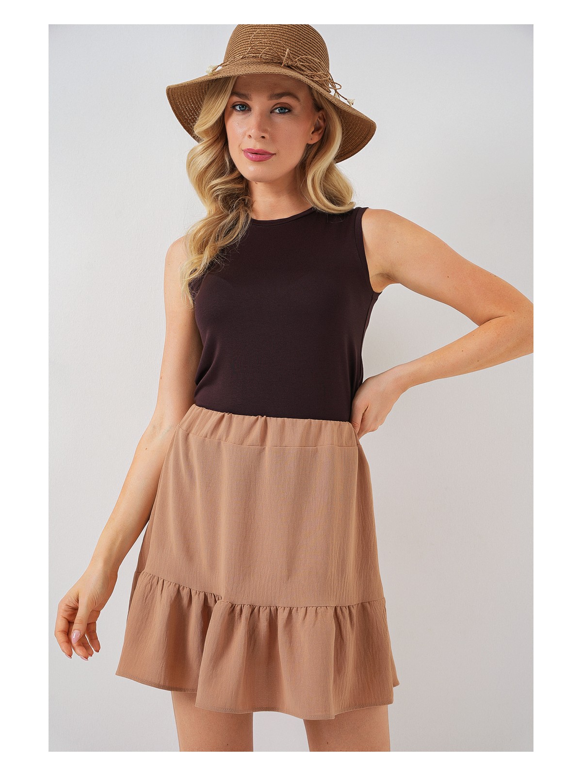 Bigdart Kadın Ayrobin Mini Etek 8054 - Mint - Görsel 8