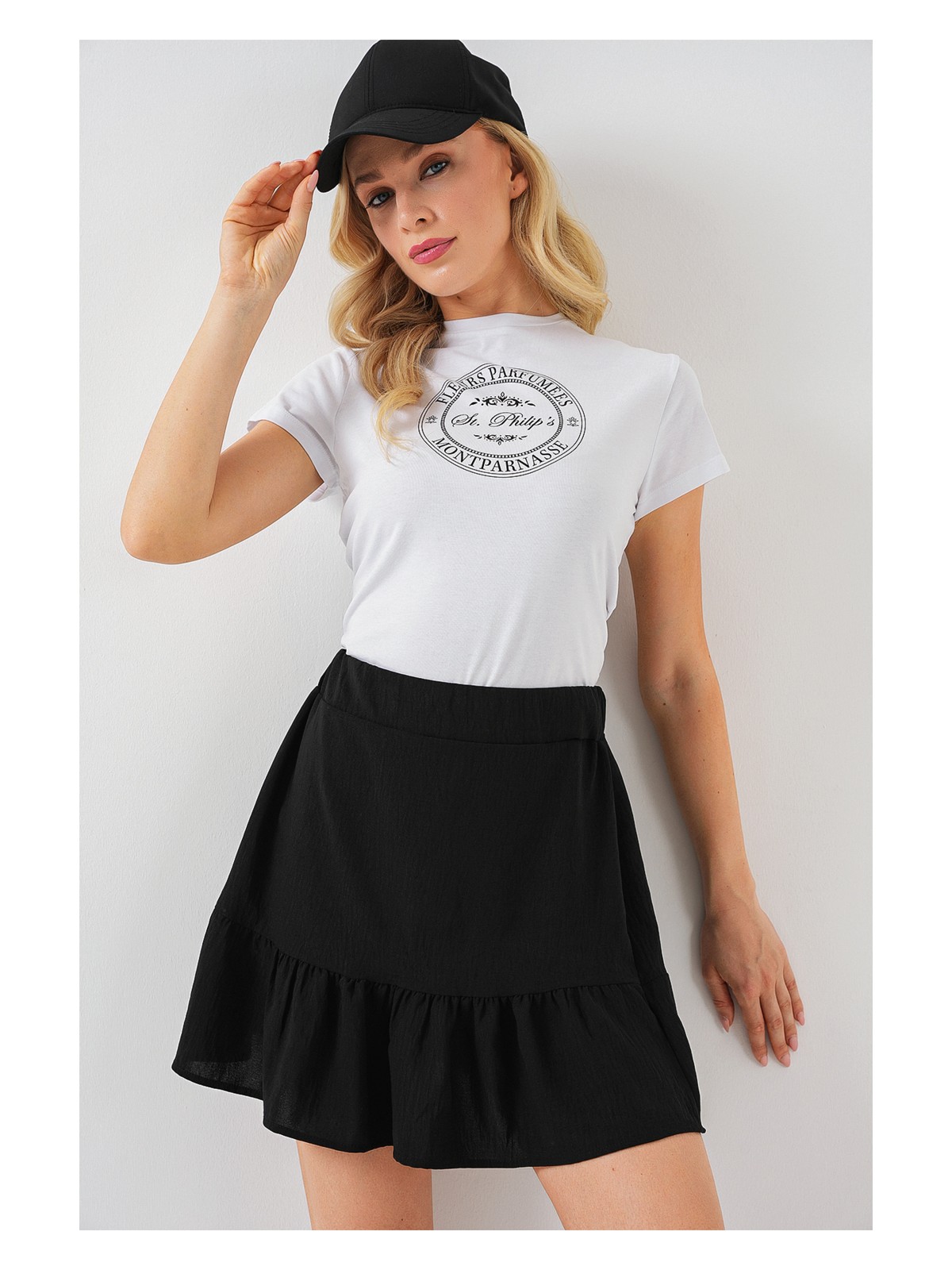 Bigdart Kadın Ayrobin Mini Etek 8054 - Mavi - Görsel 10