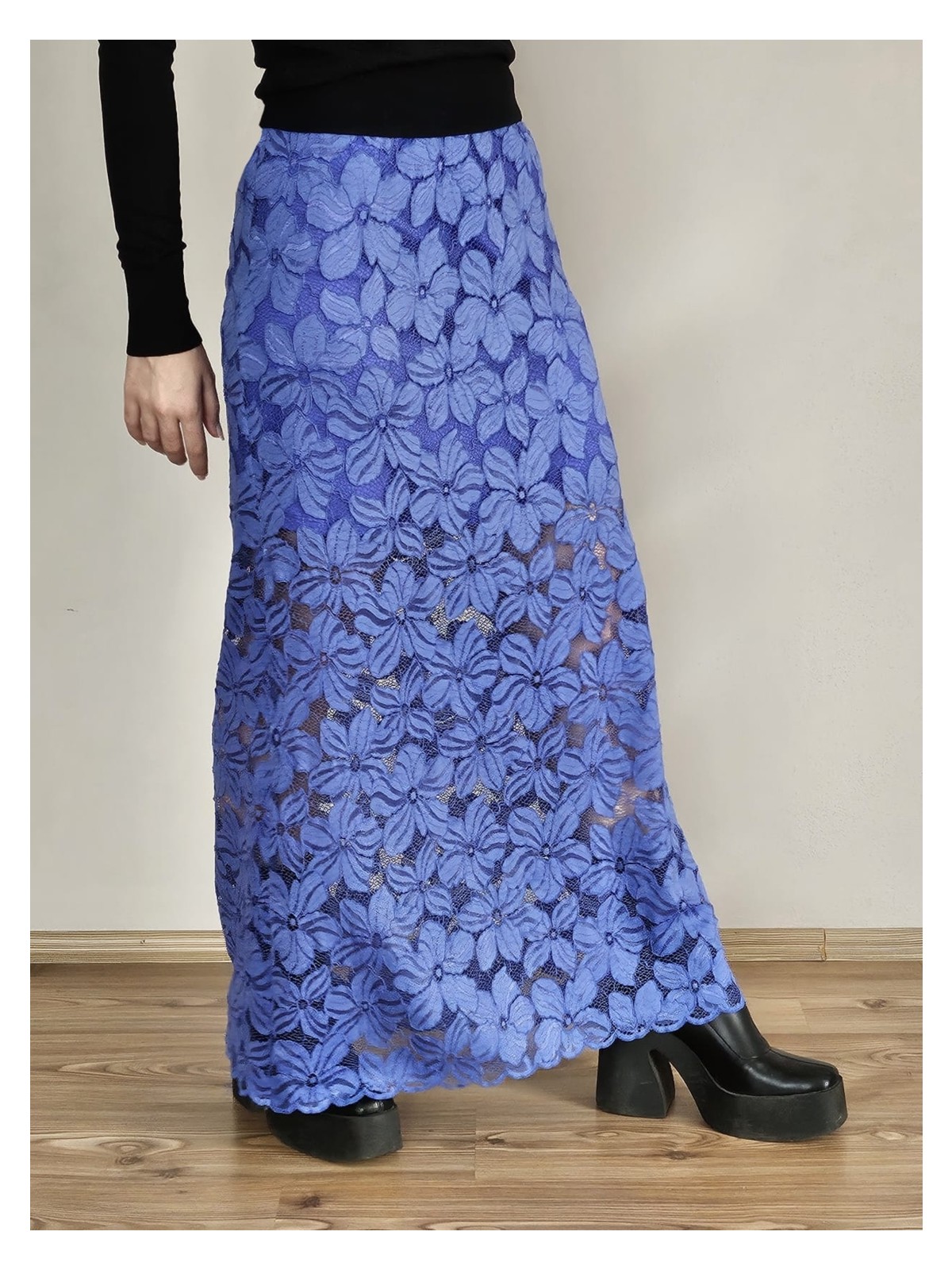 Deep Beach Retro Dantel Maxi Etek - Görsel 6