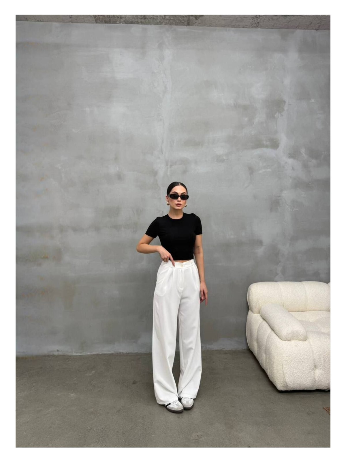 Rawea Kadın Palazzo Pantolon Dabıl Kumaş - Görsel 7