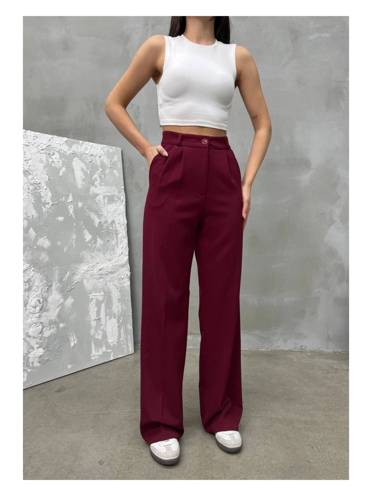 Rawea Kadın Palazzo Pantolon Dabıl Kumaş - Görsel 4