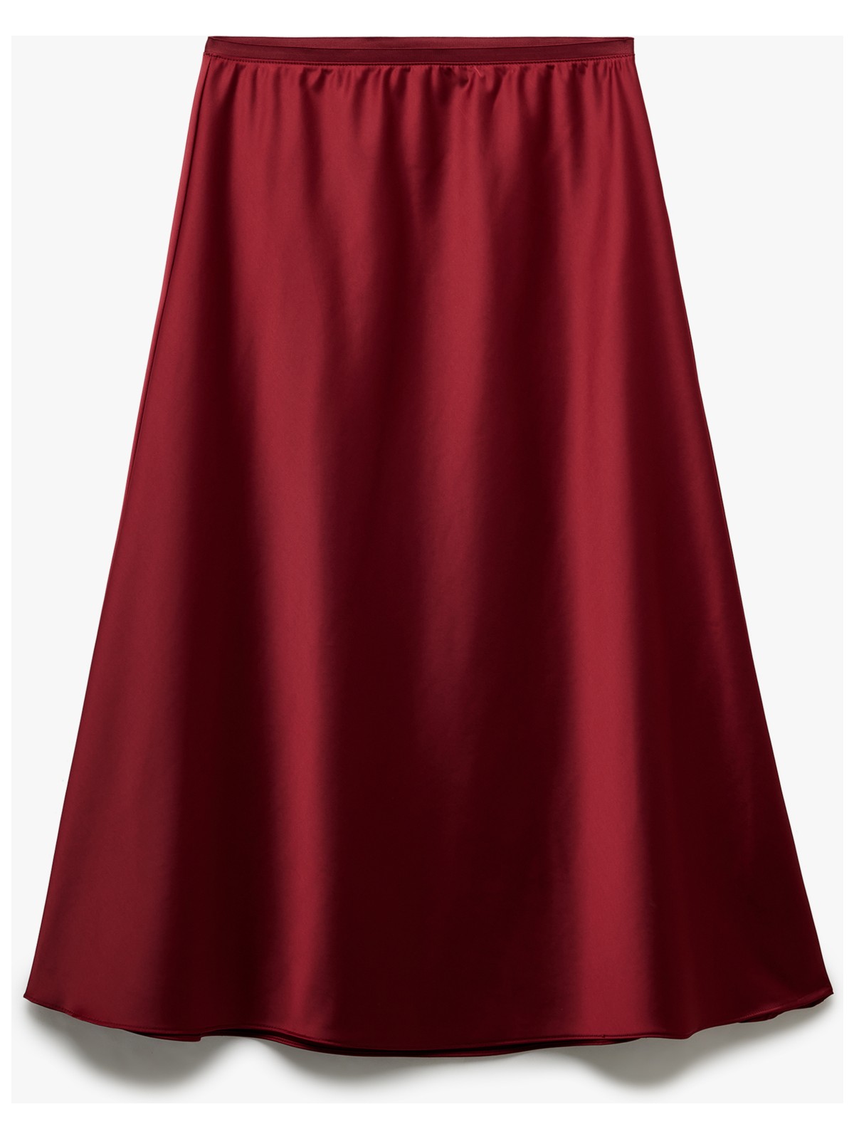 Koton Standart Bel Regular Fit Saten Midi Etek