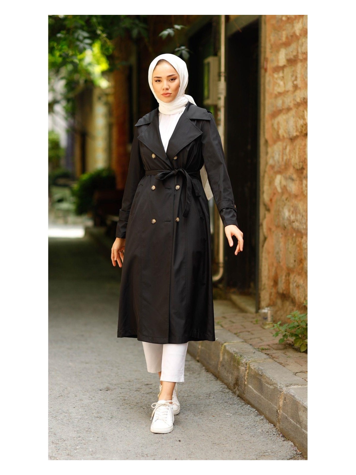 Harman Butik Kadın Cepli Kuşaklı Trençkot