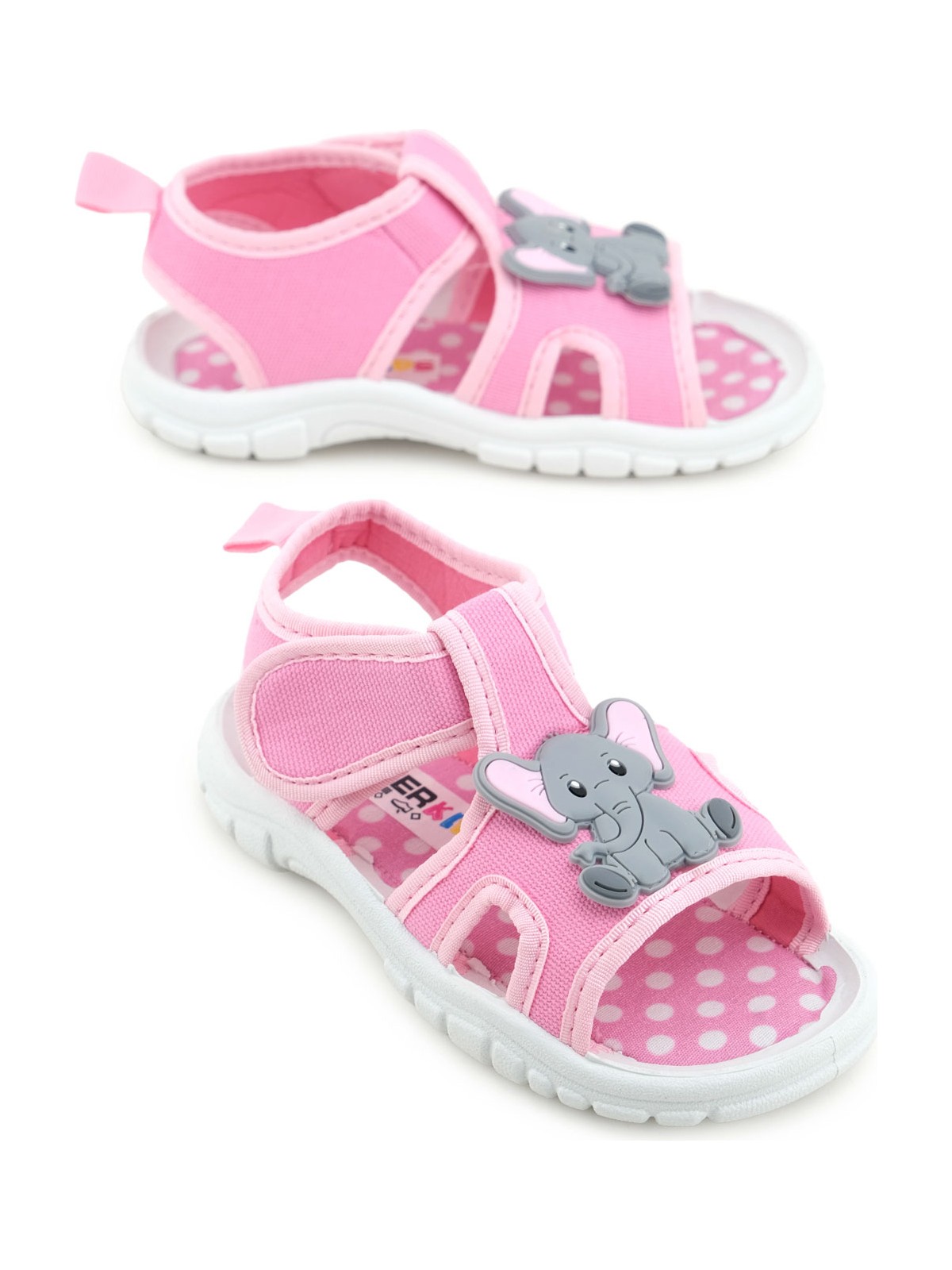 Gezer Kız Çocuk Bilekten Cırtlı Ayarlanabilir Pvc Rahat Esnek Taban Günlük Sandalet - Görsel 3