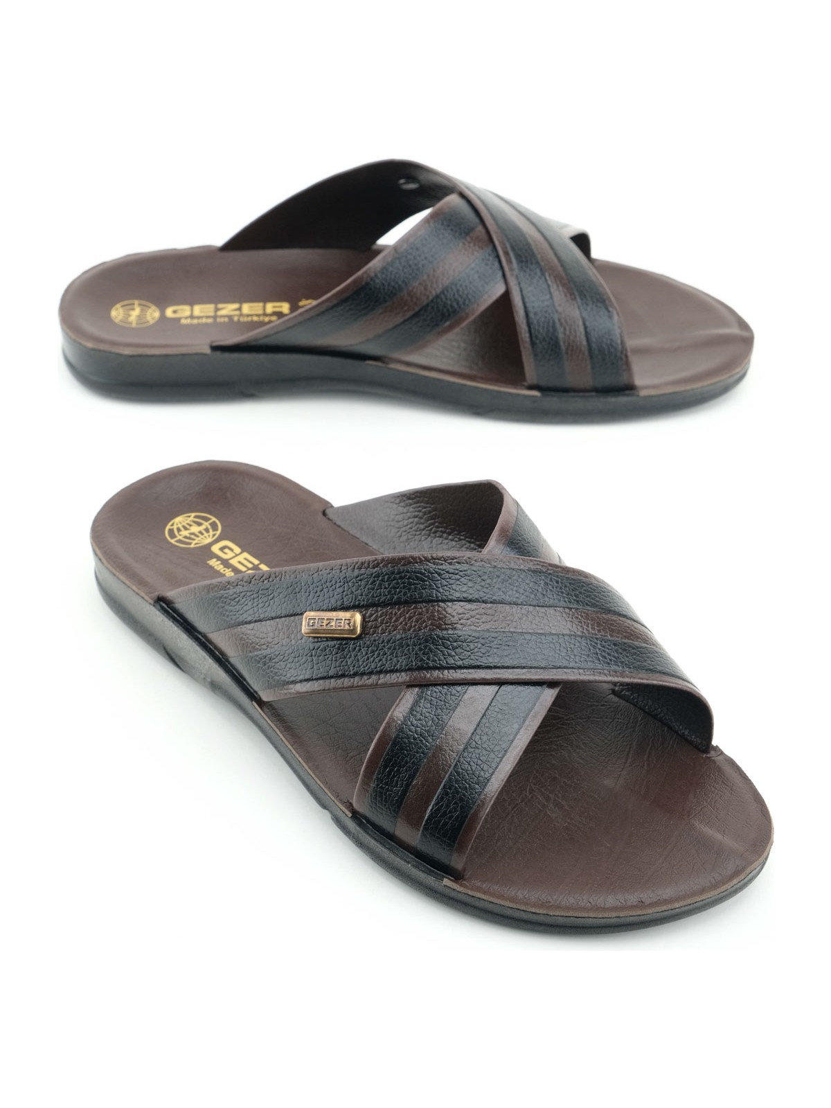 Gezer Erkek Yazlık Pu Taban Suni Deri Rahat Taban Ev Bahçe Günlük Terlik - Görsel 4